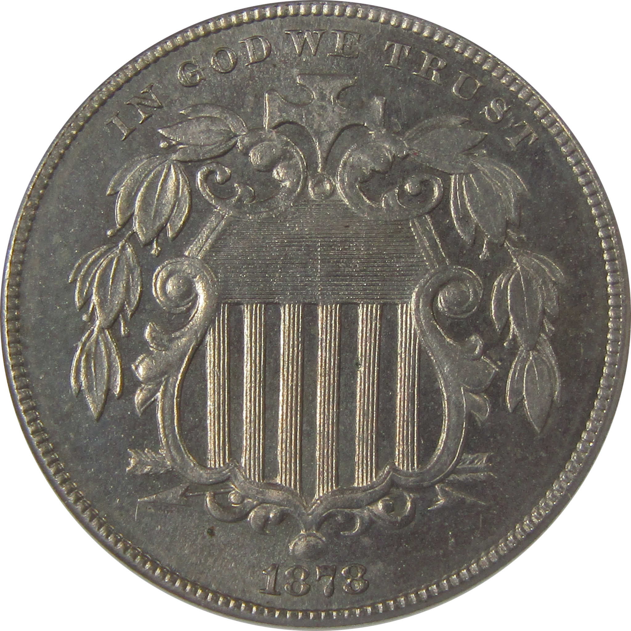 1878 Shield Nickel PF 62 ANACS Proof 5c Coin Collectible SKU:I23618