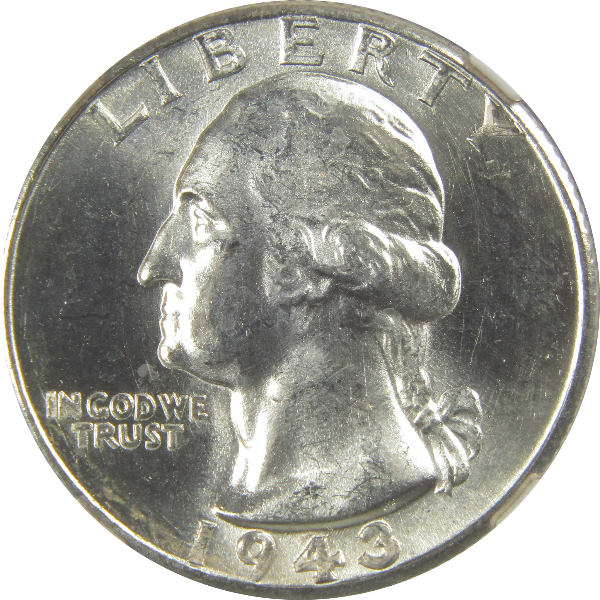 1943 D Washington Quarter MS 64 NGC Silver Bag Fragment SKU:I20620