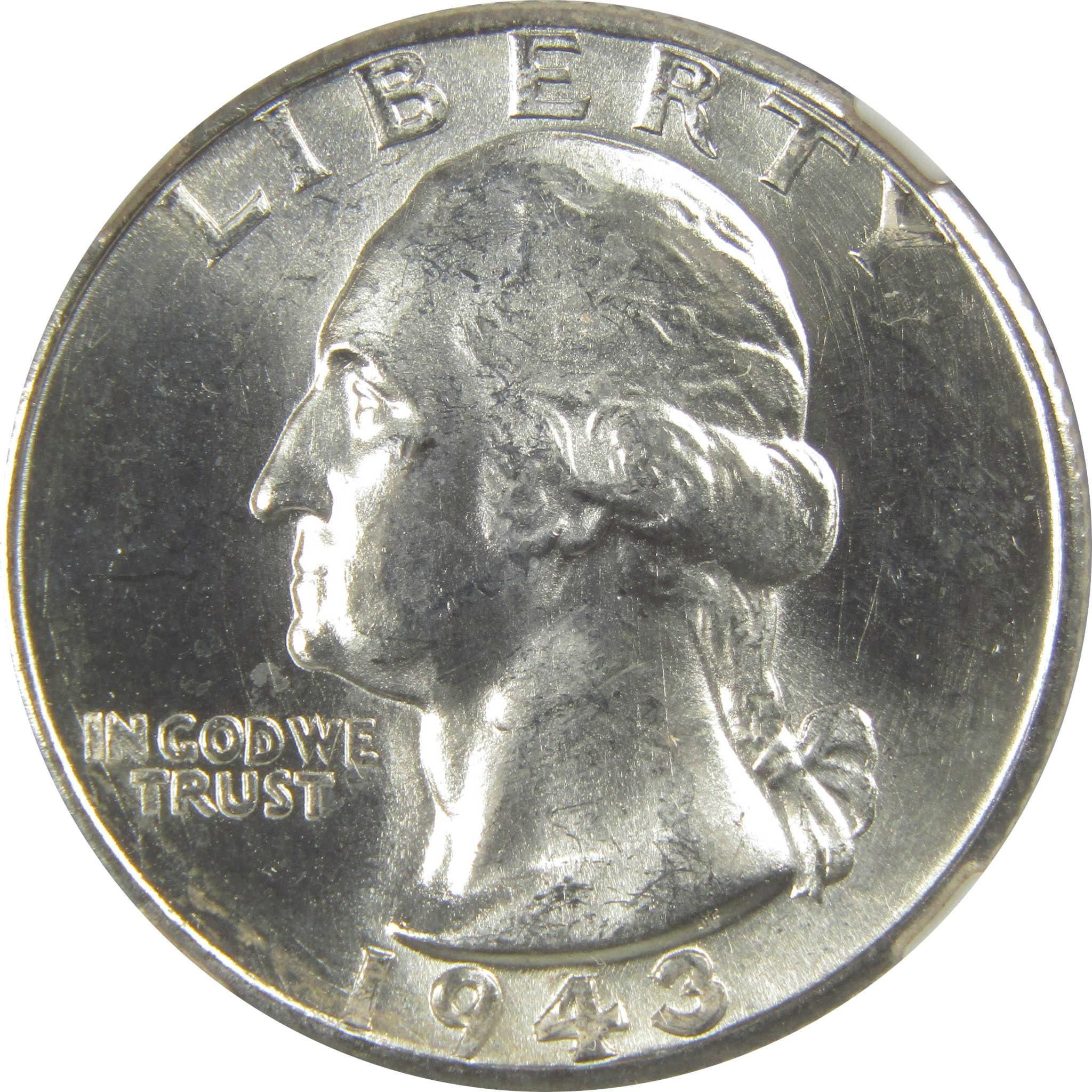 1943 D Washington Quarter MS 64 NGC Silver Bag Fragment SKU:I20620