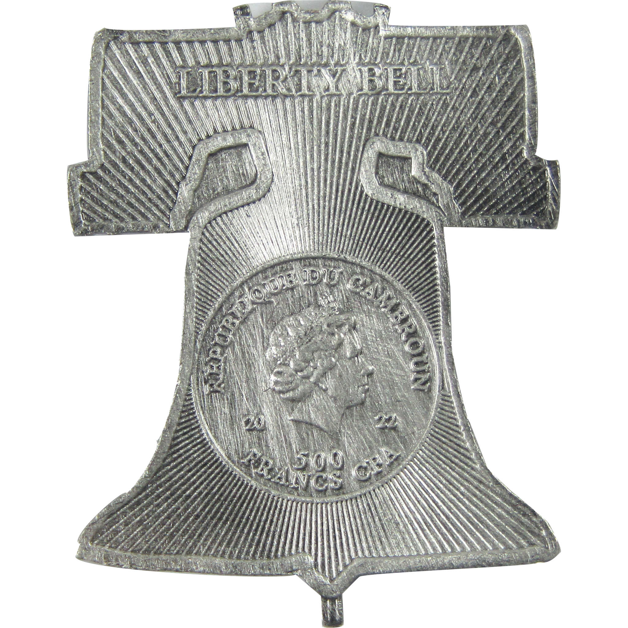 2022 Cameroon Liberty Bell 500 Franc CFA Silver Plated Coin