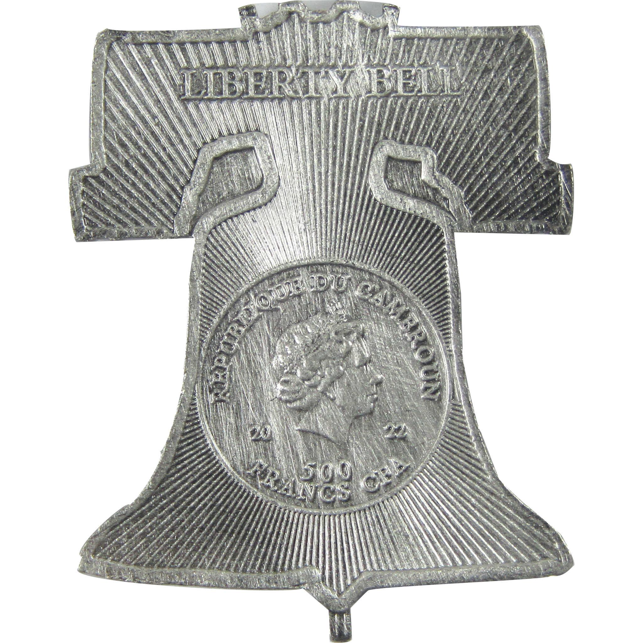 2022 Cameroon Liberty Bell 500 Franc CFA Silver Plated Coin