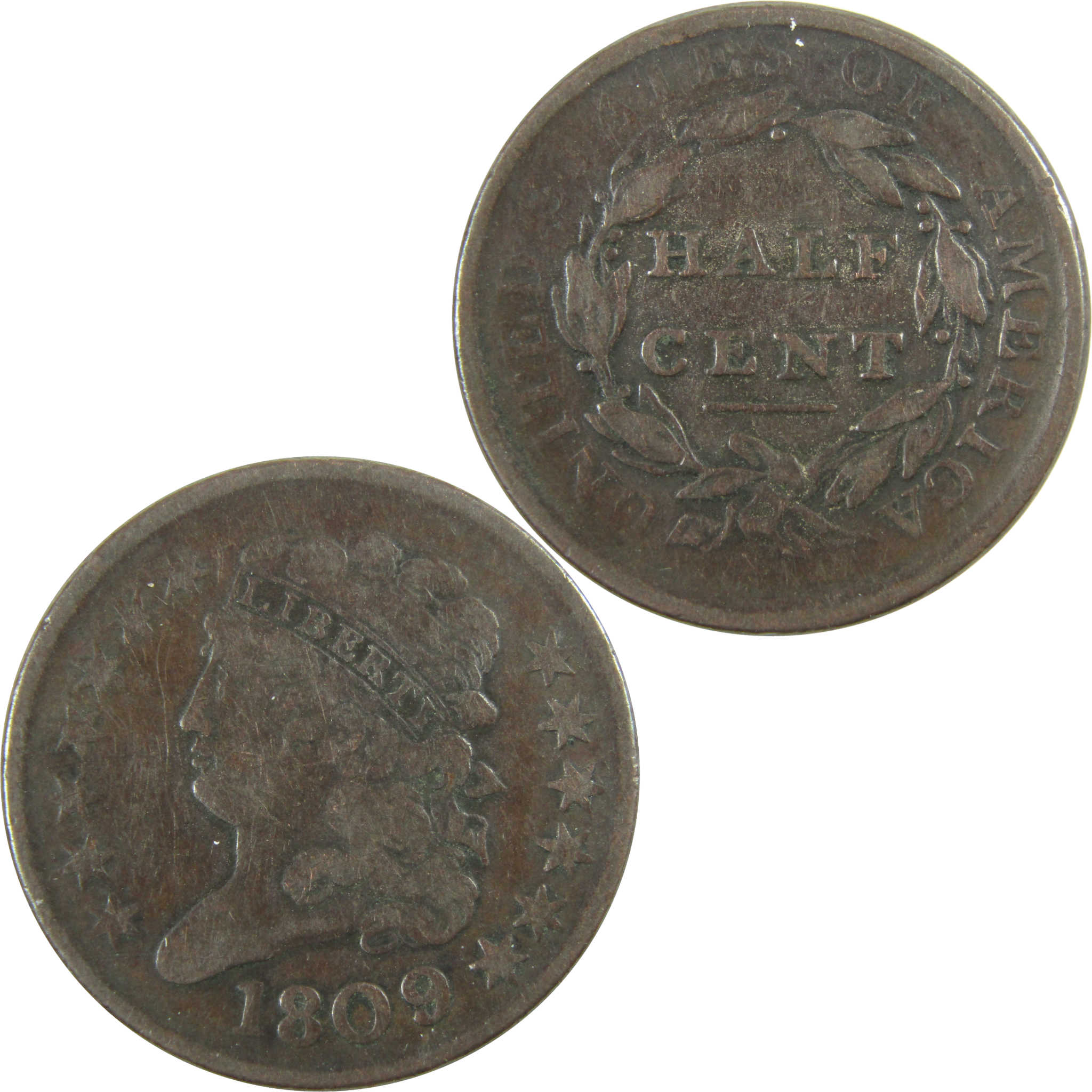 1809 Classic Head Copper Half Cent VF Very Fine 1/2 Cent SKU:I28208