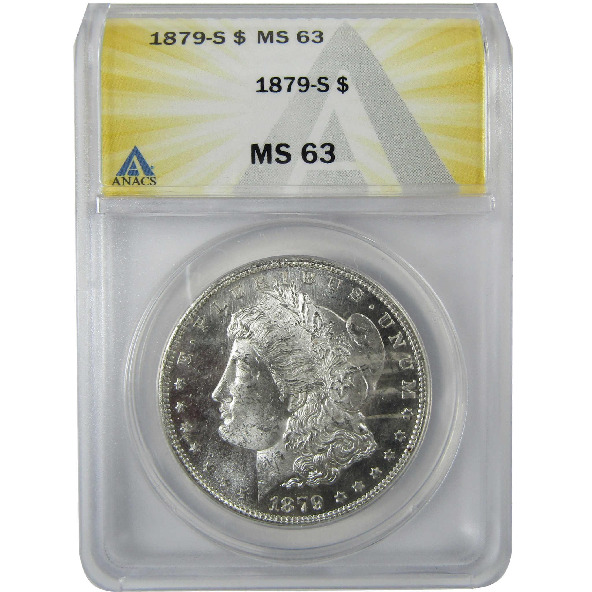1879 S Rev 79 Morgan Silver Dollar MS 63 ANACS Uncirculated SKU:CP612 - Morgan coin - Morgan silver dollar - Morgan silver dollar for sale - Profile Coins & Collectibles
