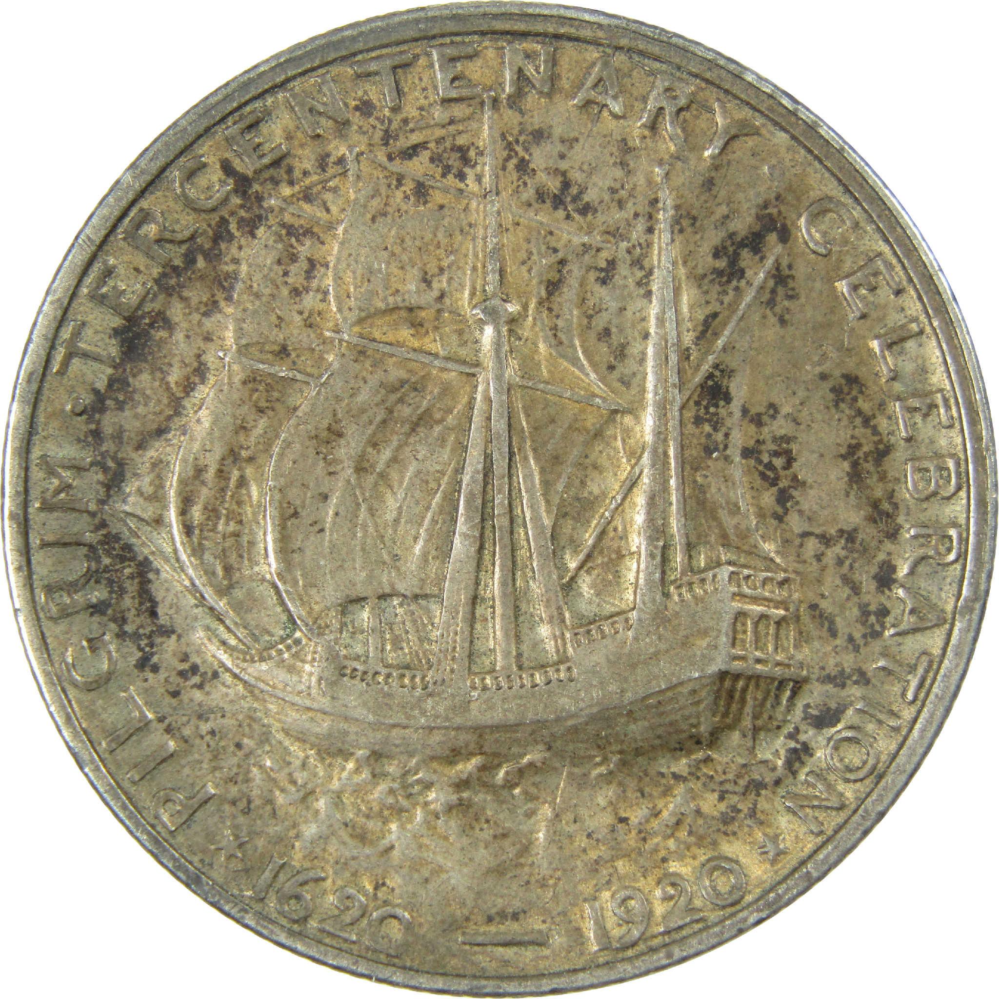 1921 Pilgrim Commemorative Silver Half Dollar XF EF Extremely Fine