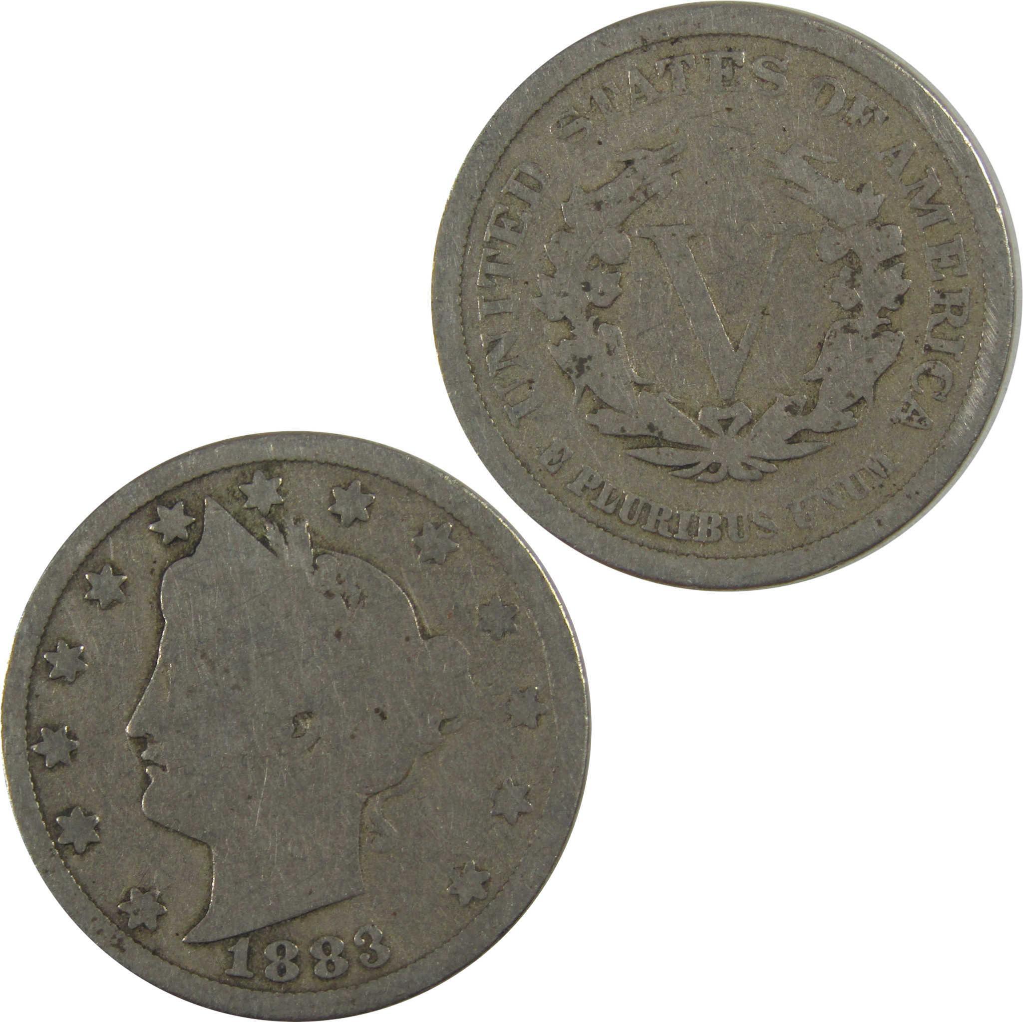 1883 No Cents Liberty Head V Nickel G Good 5c Coin SKU:I20971