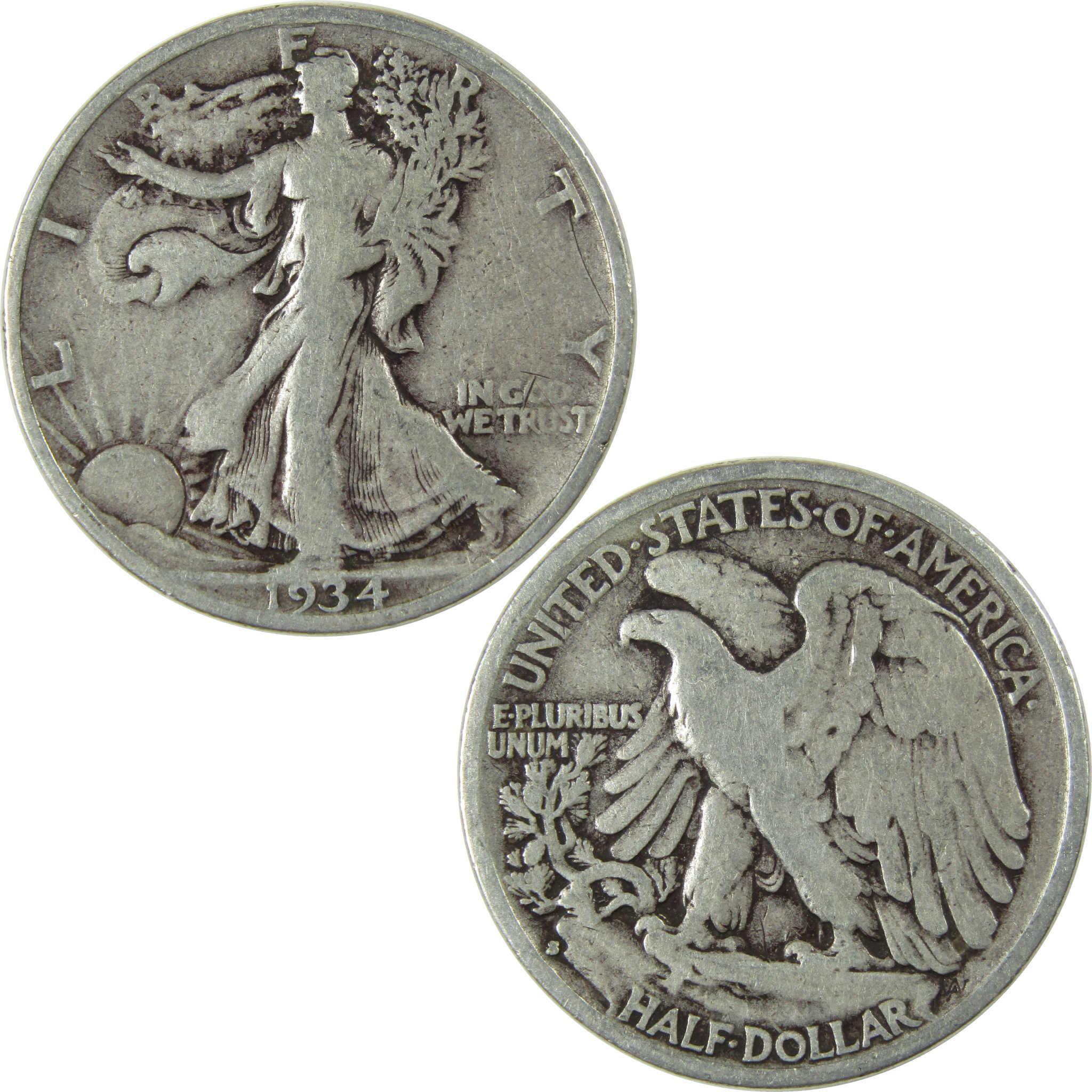 1934 S Liberty Walking Silver Half Dollar VG Very Good SKU:CP523