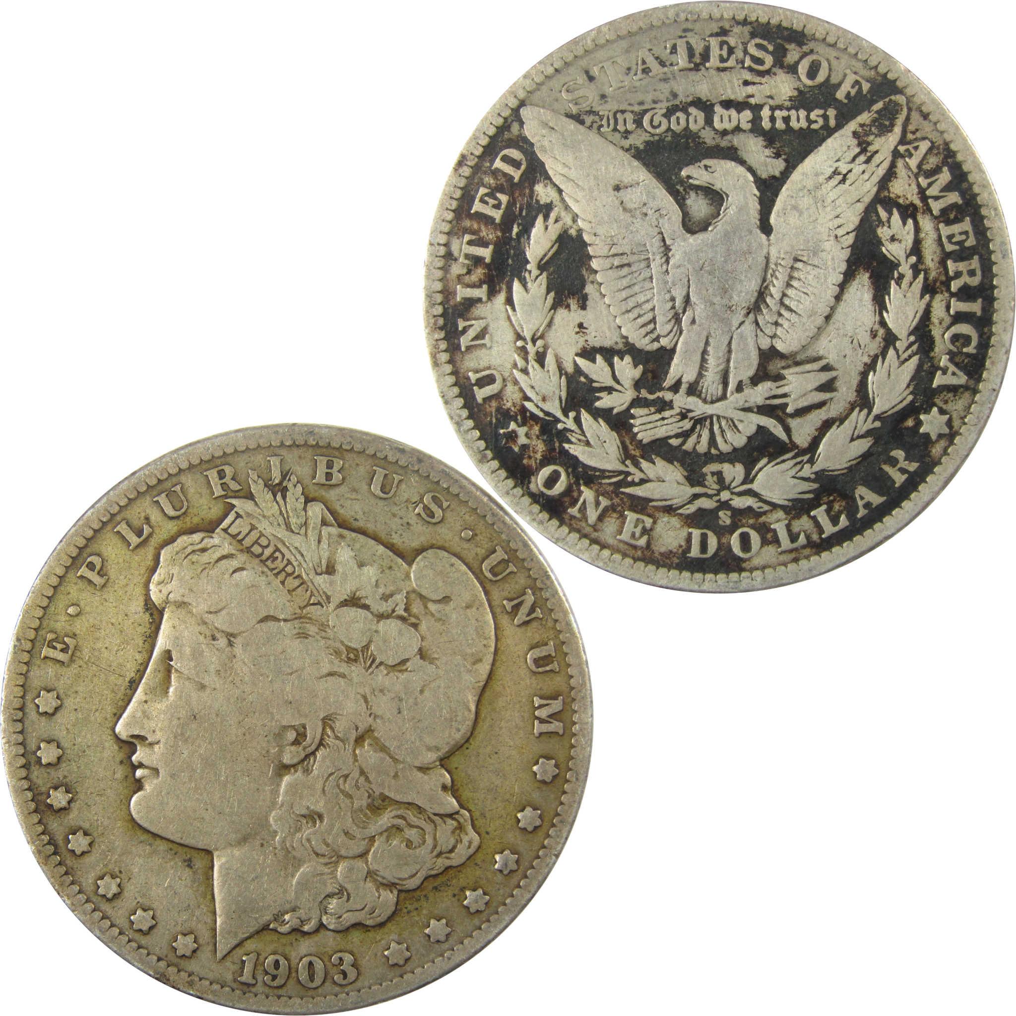 1903 S Morgan Silver Dollar VG Very Good Details $1 Coin SKU:I25362 - Morgan coin - Morgan silver dollar - Morgan silver dollar for sale - Profile Coins & Collectibles