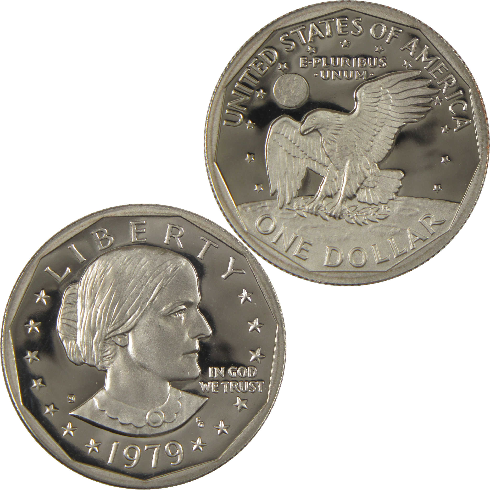 1979 S Type 1 Filled S Susan B Anthony Dollar Choice Proof Clad SBA