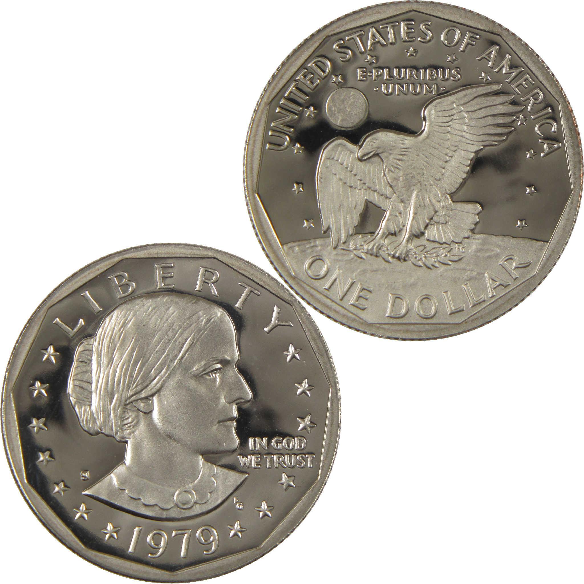 1979 S Type 1 Filled S Susan B Anthony Dollar Choice Proof Clad SBA