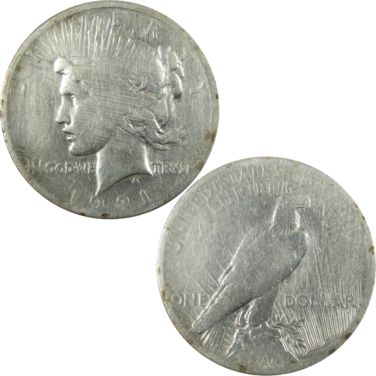 1921 High Relief Peace Silver Dollar VG Very Good Details SKU:CP1778