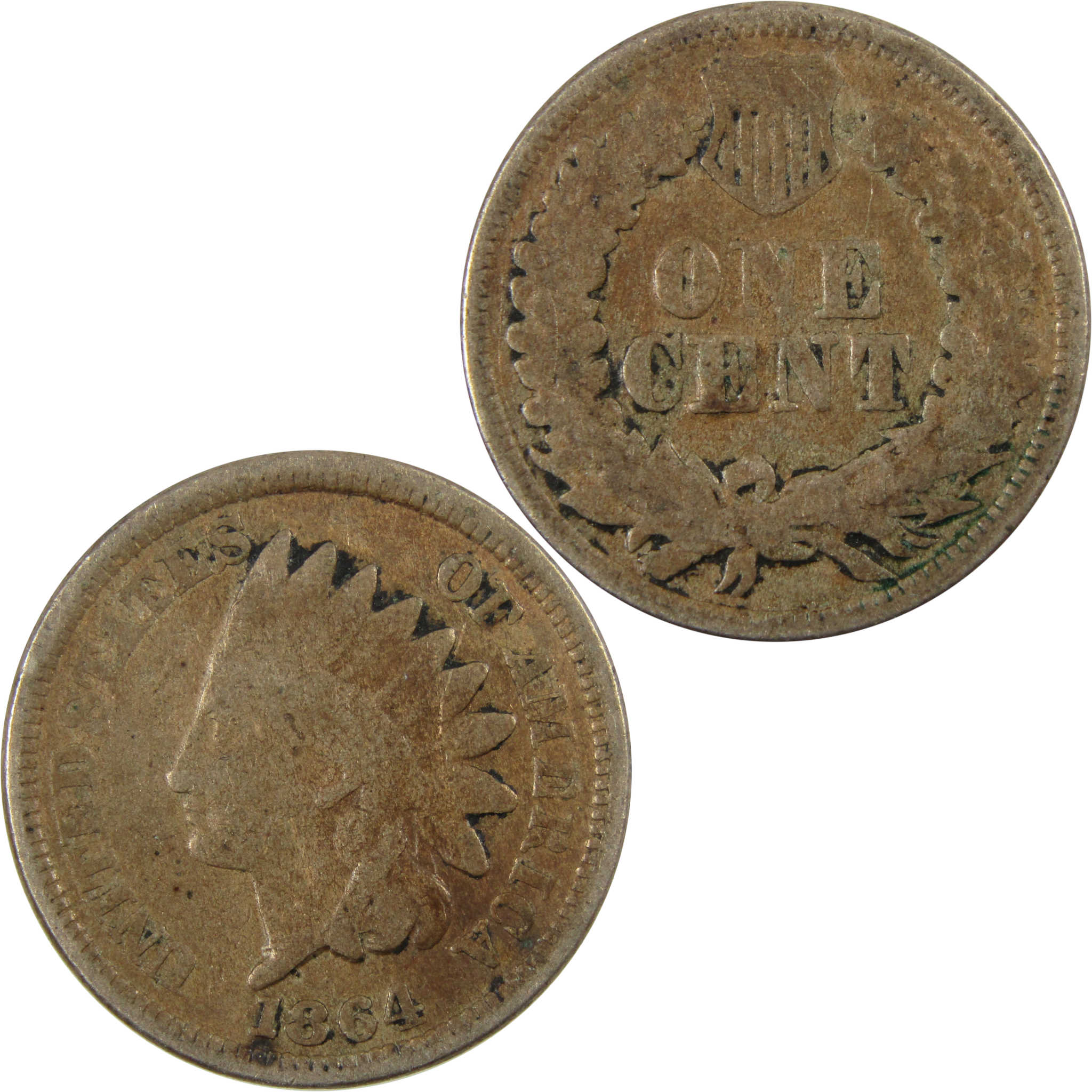 1864 Indian Head Copper-Nickel Cent G Good Details Penny SKU:CP1122