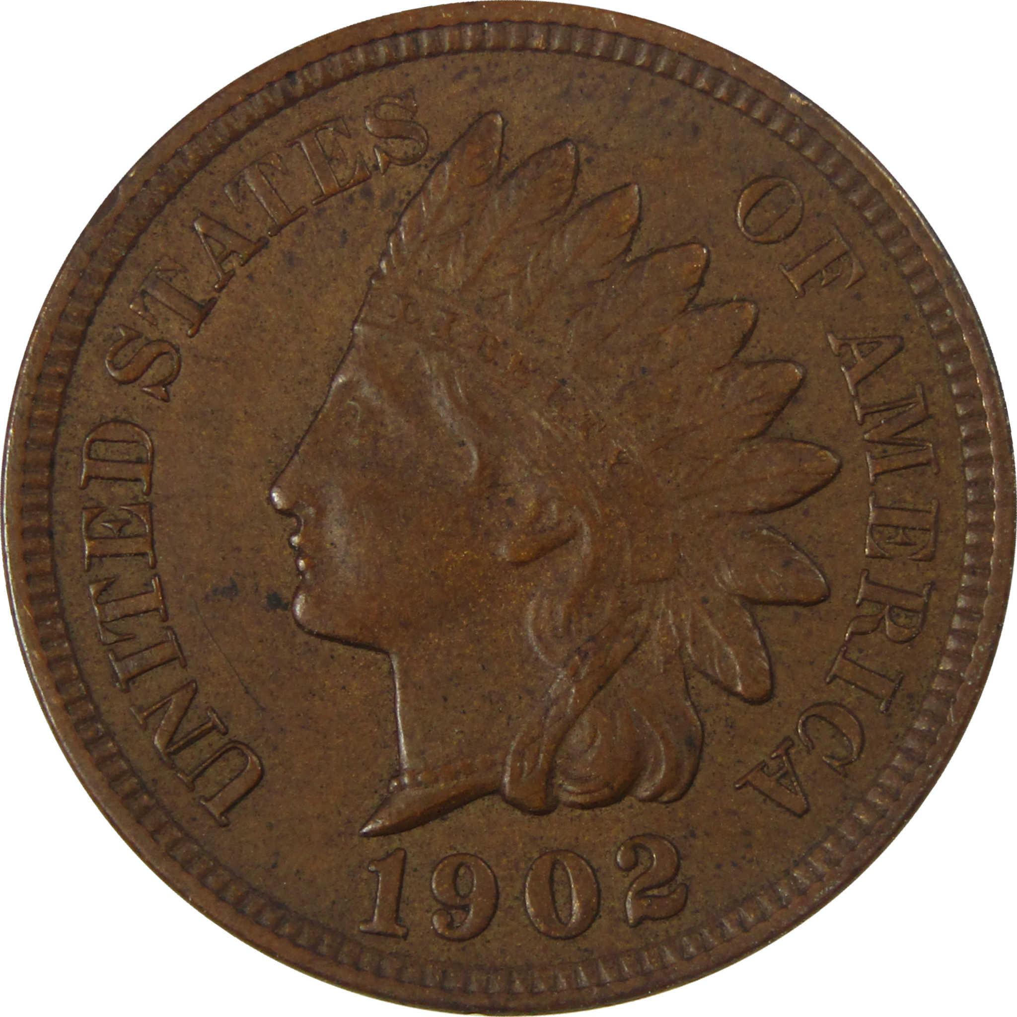 1902 Indian Head Cent AU About Uncirculated Penny 1c Coin SKU:I26934