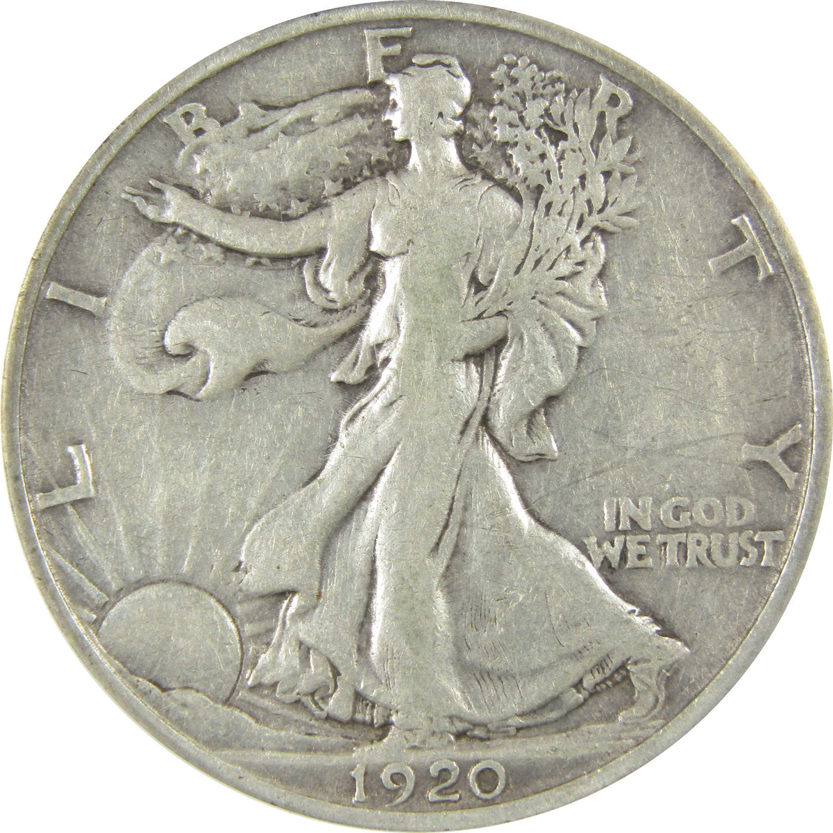 1920 D Liberty Walking Silver Half Dollar VF 20 ANACS Coin SKU:I28803