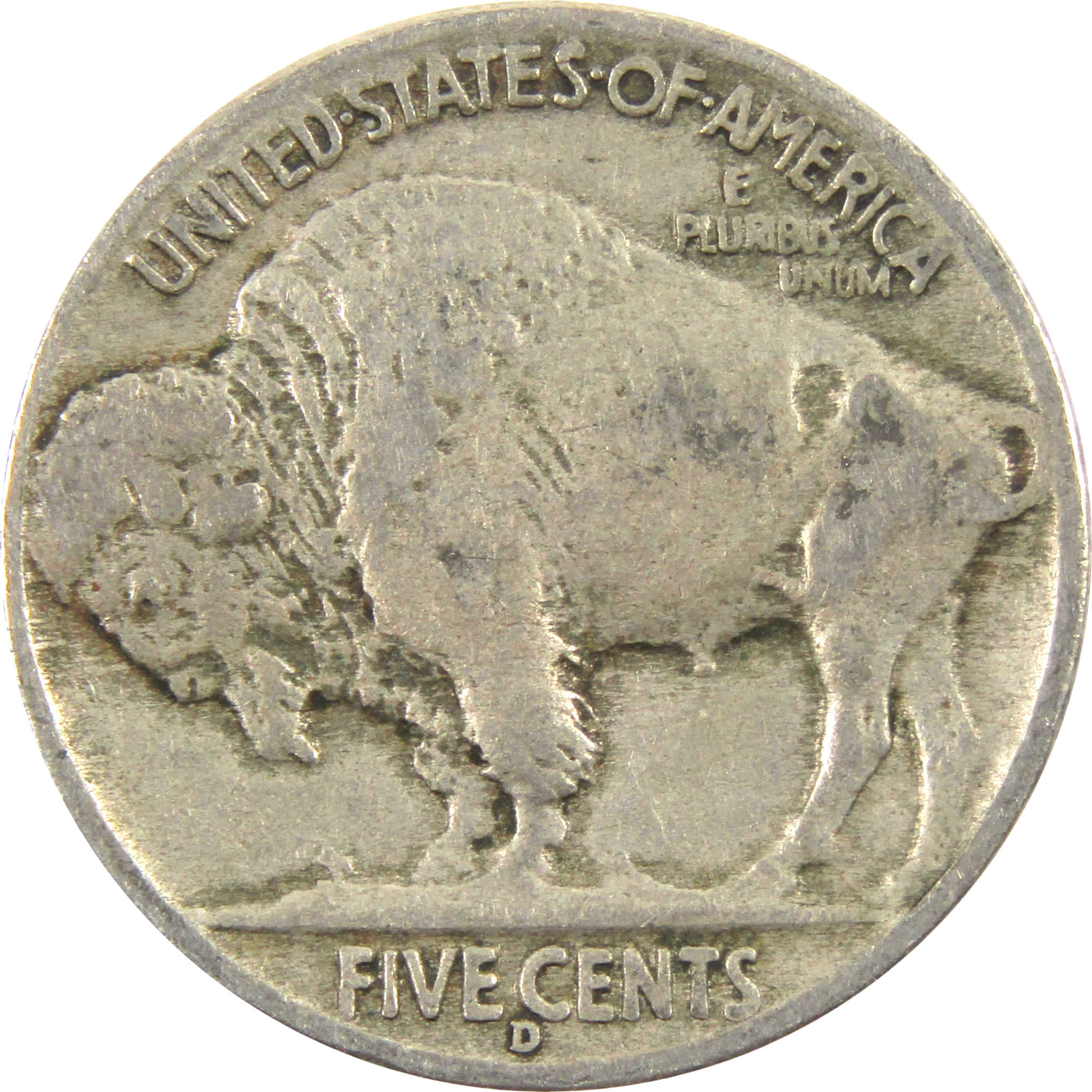 1936 D Indian Head Buffalo Nickel F Fine 5c Coin