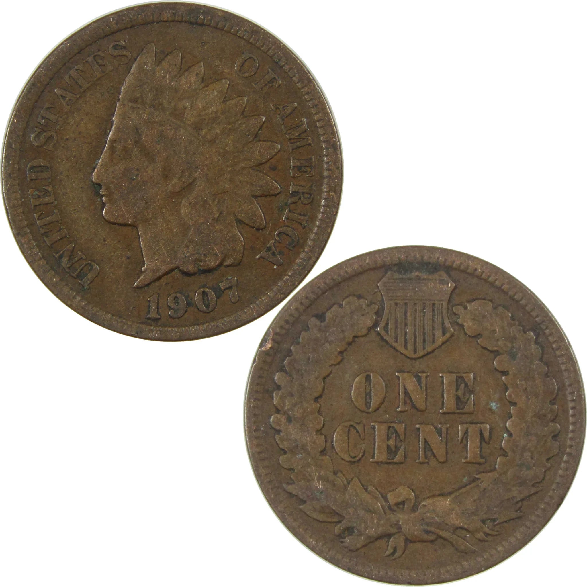 1907 Indian Head Cent VG Very Good Penny 1c Coin SKU:I27048