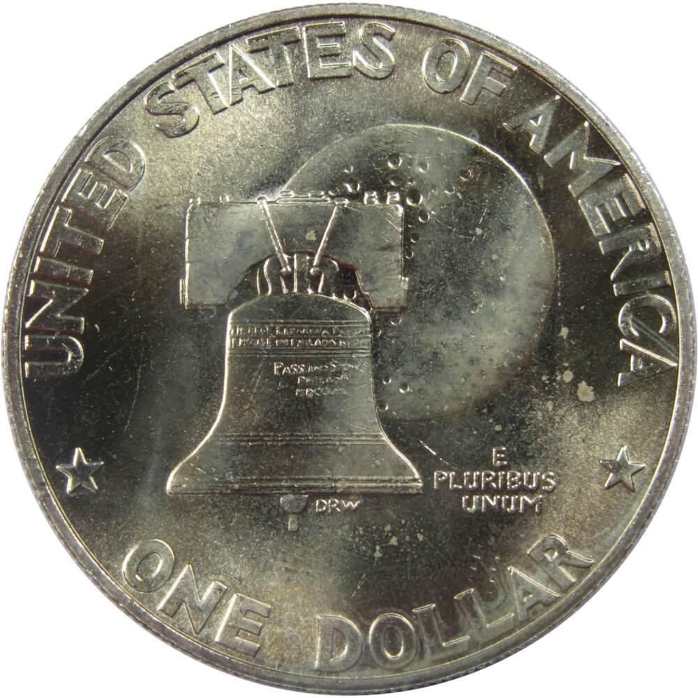 US Eisenhower dollar coin reverse with Liberty Bell and moon design, collectible currency