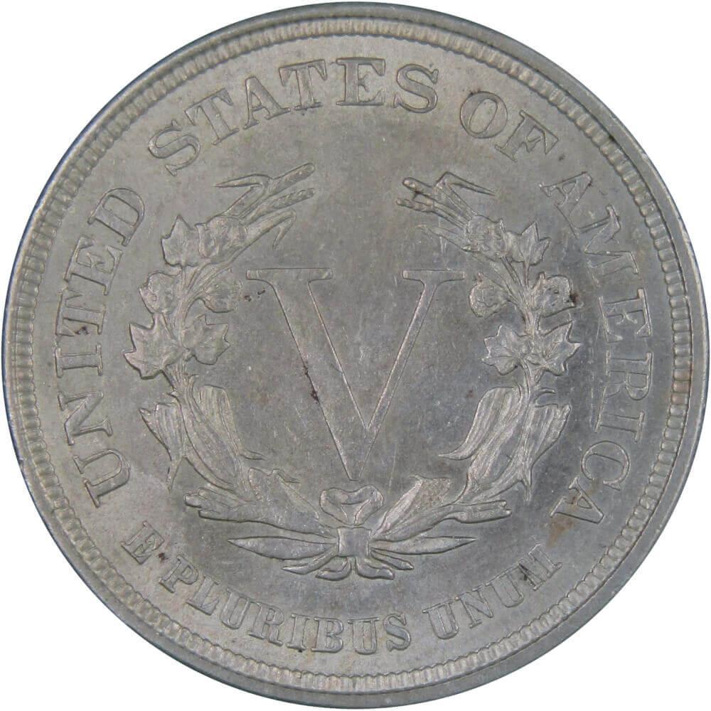 1883 No Cents Liberty Head V Nickel Borderline Uncirculated 5c Coin