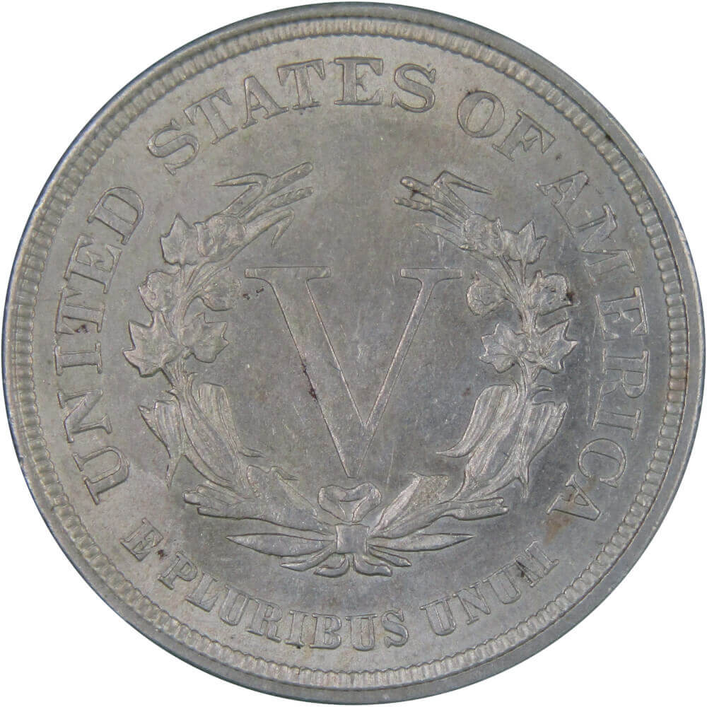 1883 No Cents Liberty Head V Nickel Borderline Uncirculated 5c Coin