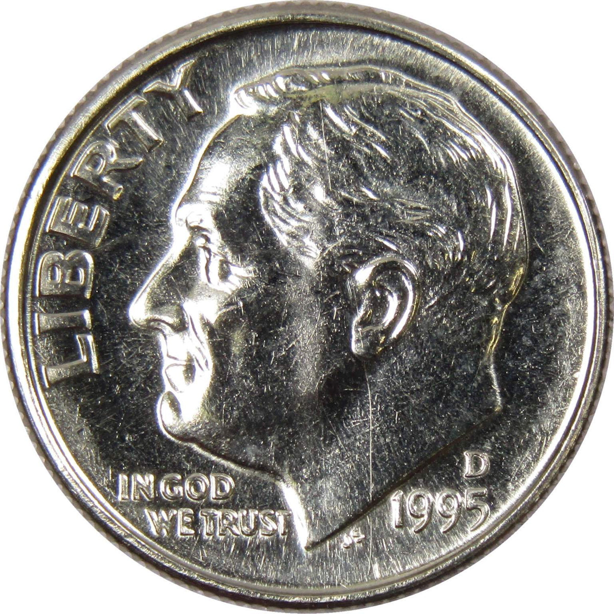 1995 D Roosevelt Dime Clad Uncirculated Mint State 10c Coin