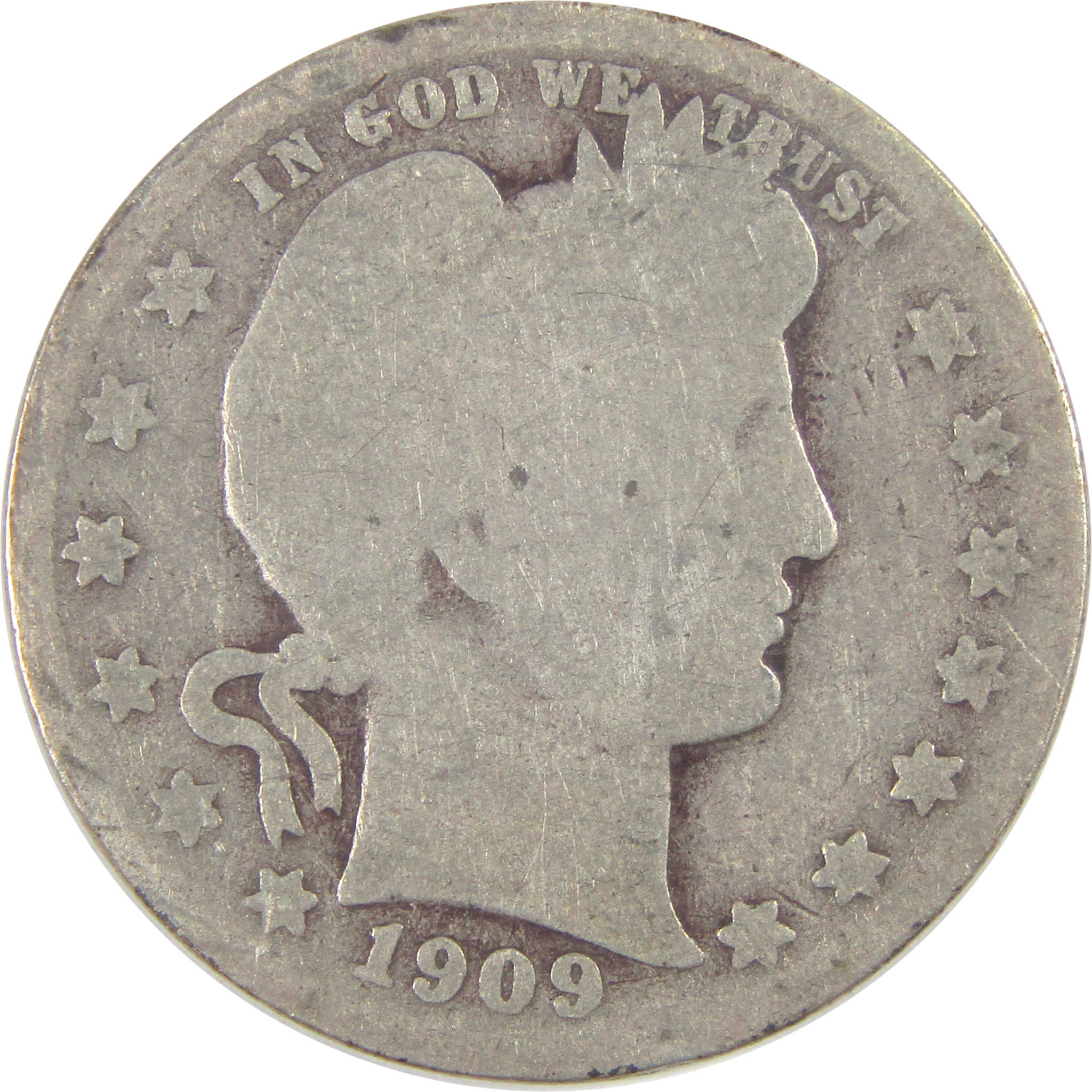 1909 O Barber Quarter AG About Good Silver 25c Coin SKU:I16680