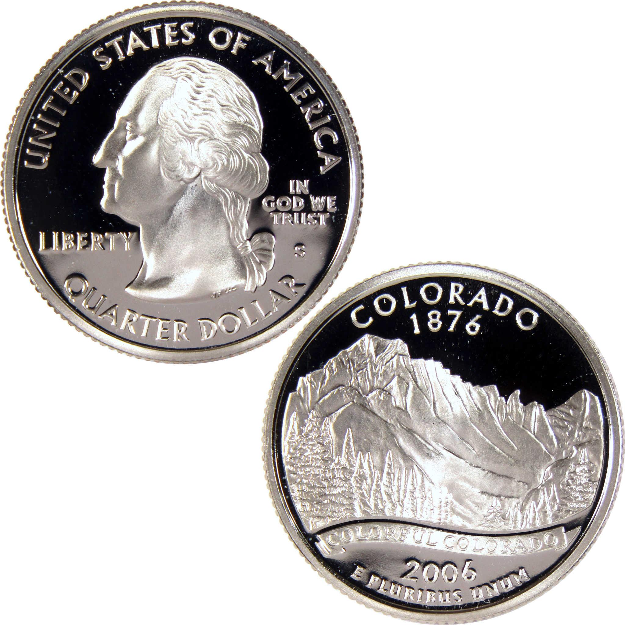 2006 Colorado state quarter, collectible US coin with George Washington and mountain design