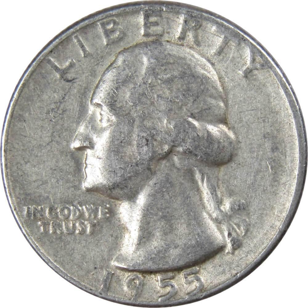 1955 Washington Quarter Circulated Silver 25c Coin Collectible