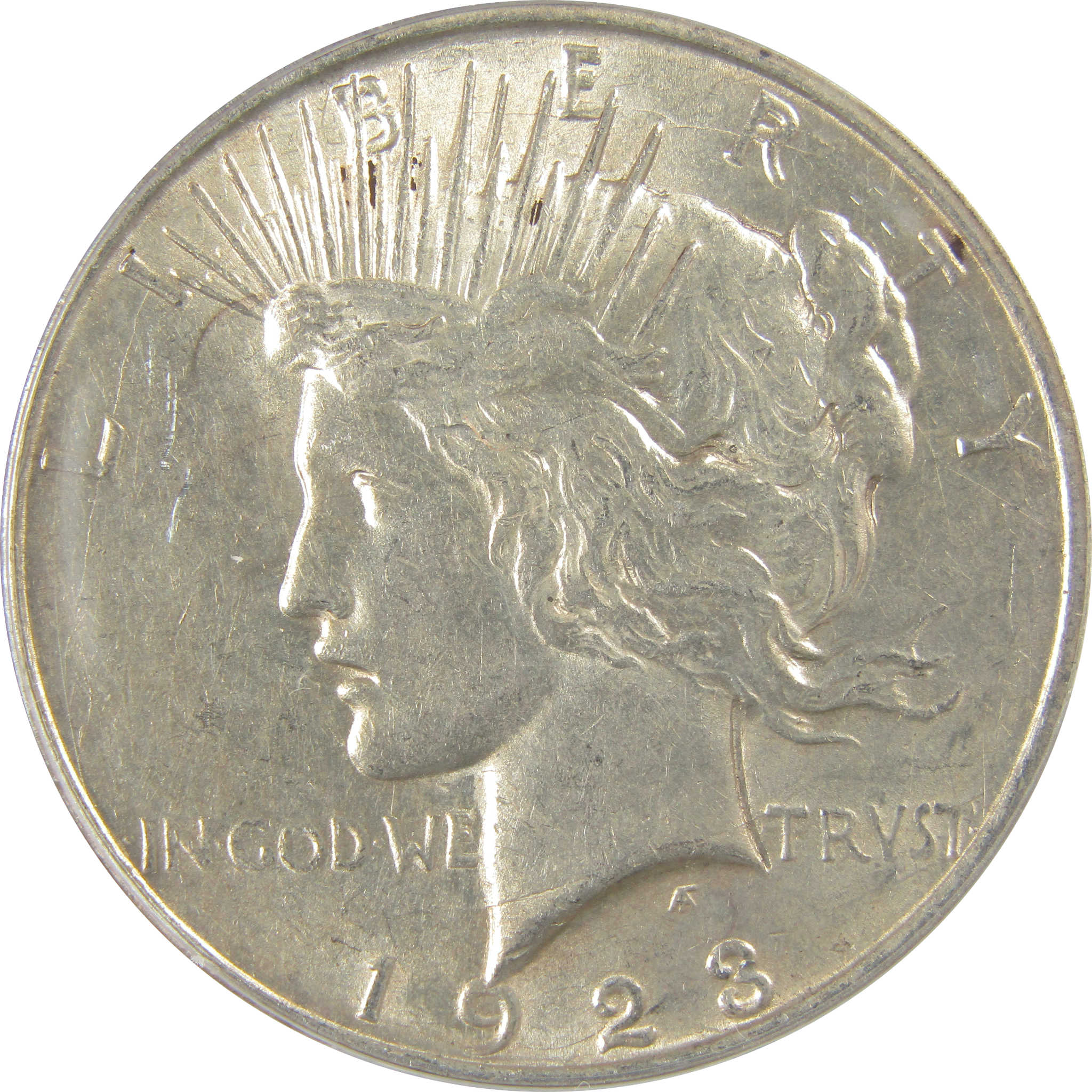 1923 D Peace Dollar AU 53 ANACS Silver $1 Coin SKU:I20443