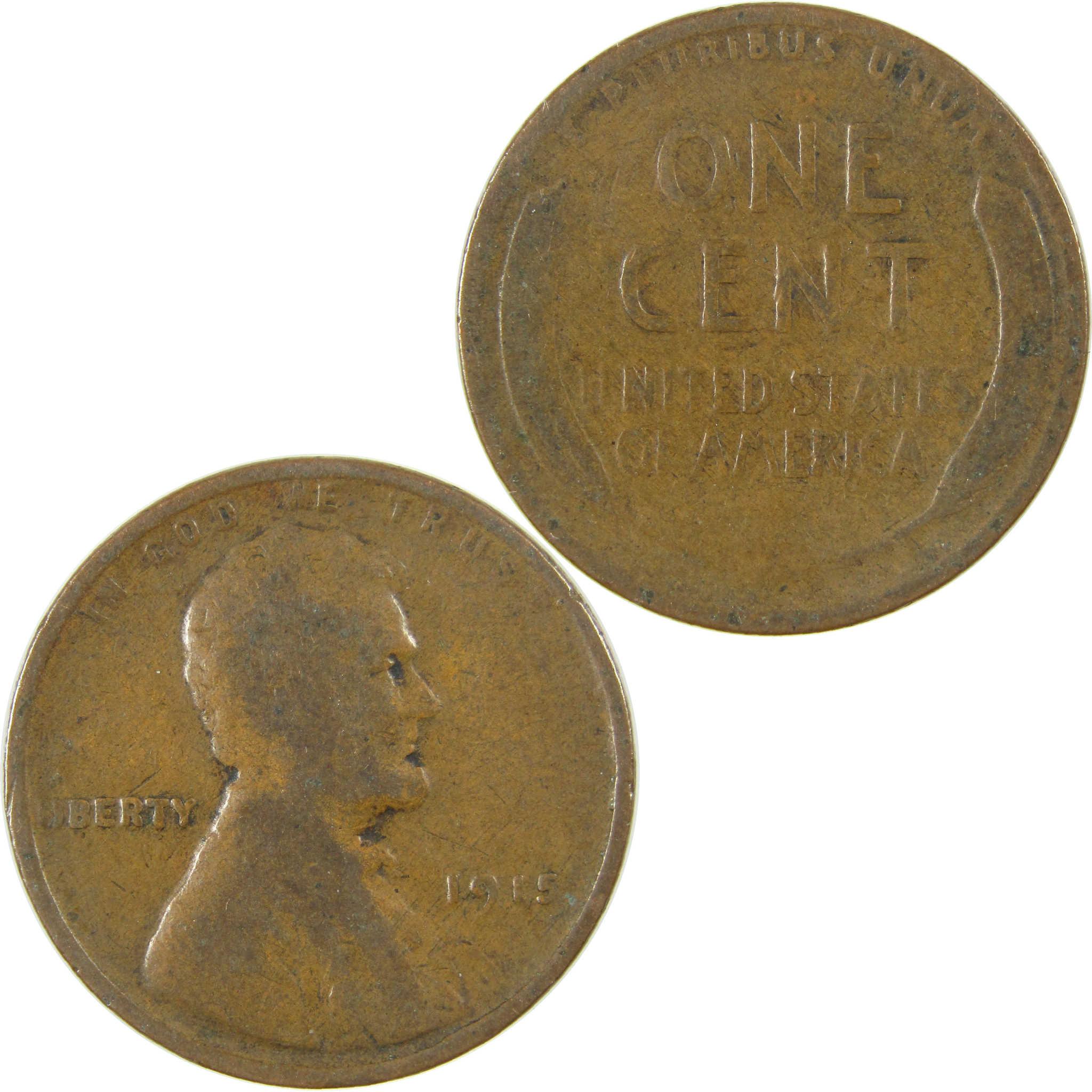 1915 Lincoln Wheat Cent G Good Penny 1c Coin Collectible SKU:I27170