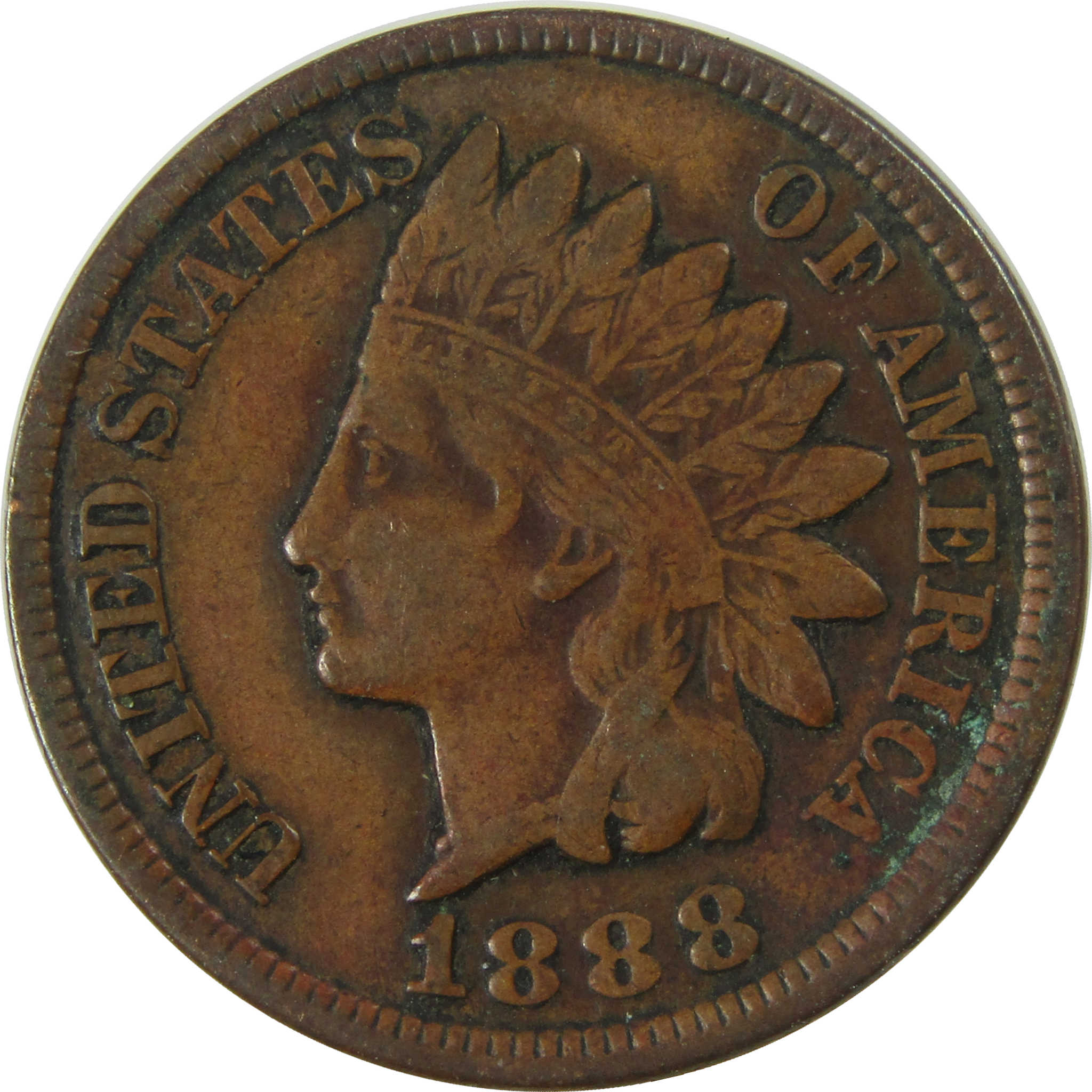 1888 Indian Head Cent F Fine Penny 1c Coin Collectible SKU:I26932