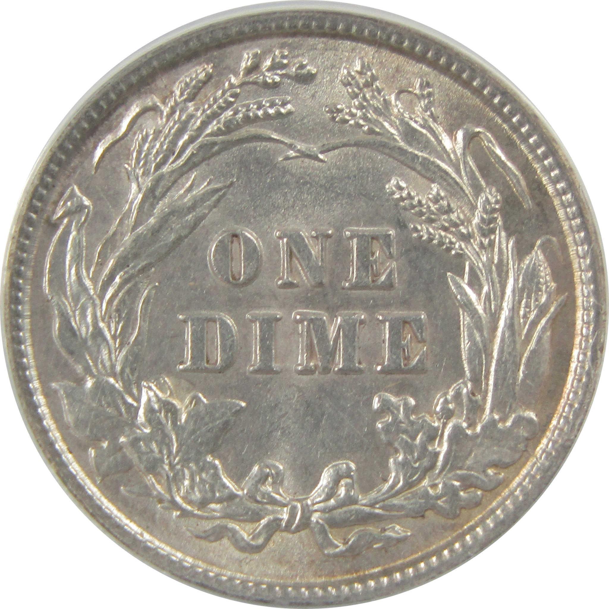 1901 Barber Dime AU 58 Details ANACS Silver 10c Coin SKU:I22327