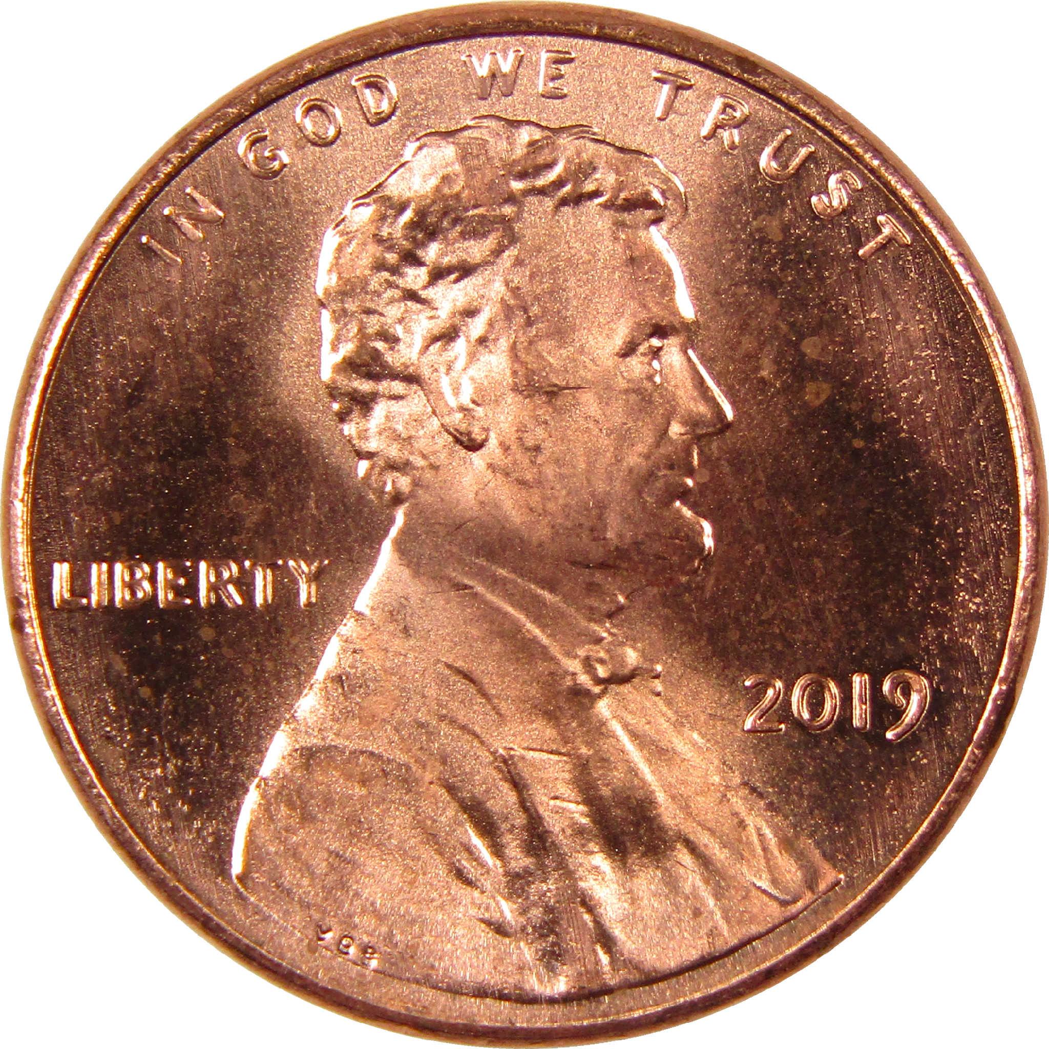 2019 Lincoln penny collectible coin with liberty inscription on copper surface