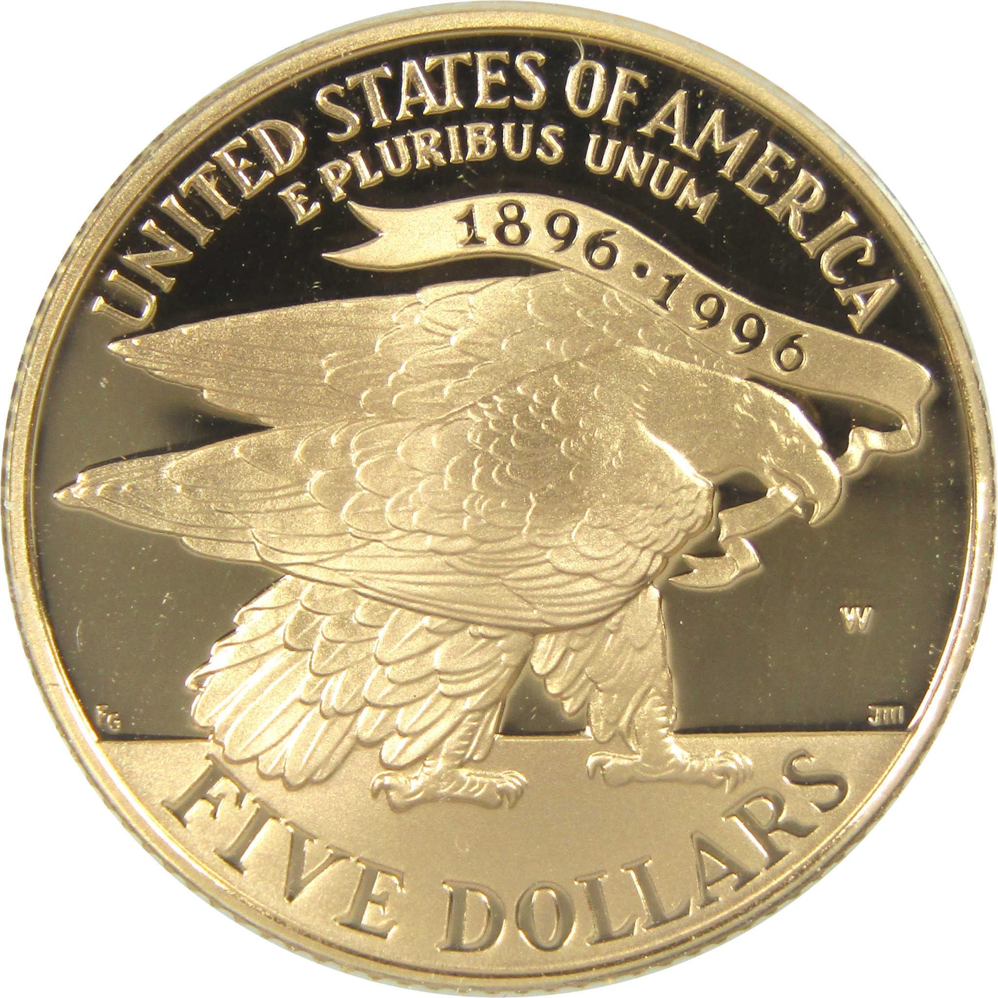 1995 W Atlanta Olympic Games Stadium Commemorative Gold Proof $5 Coin