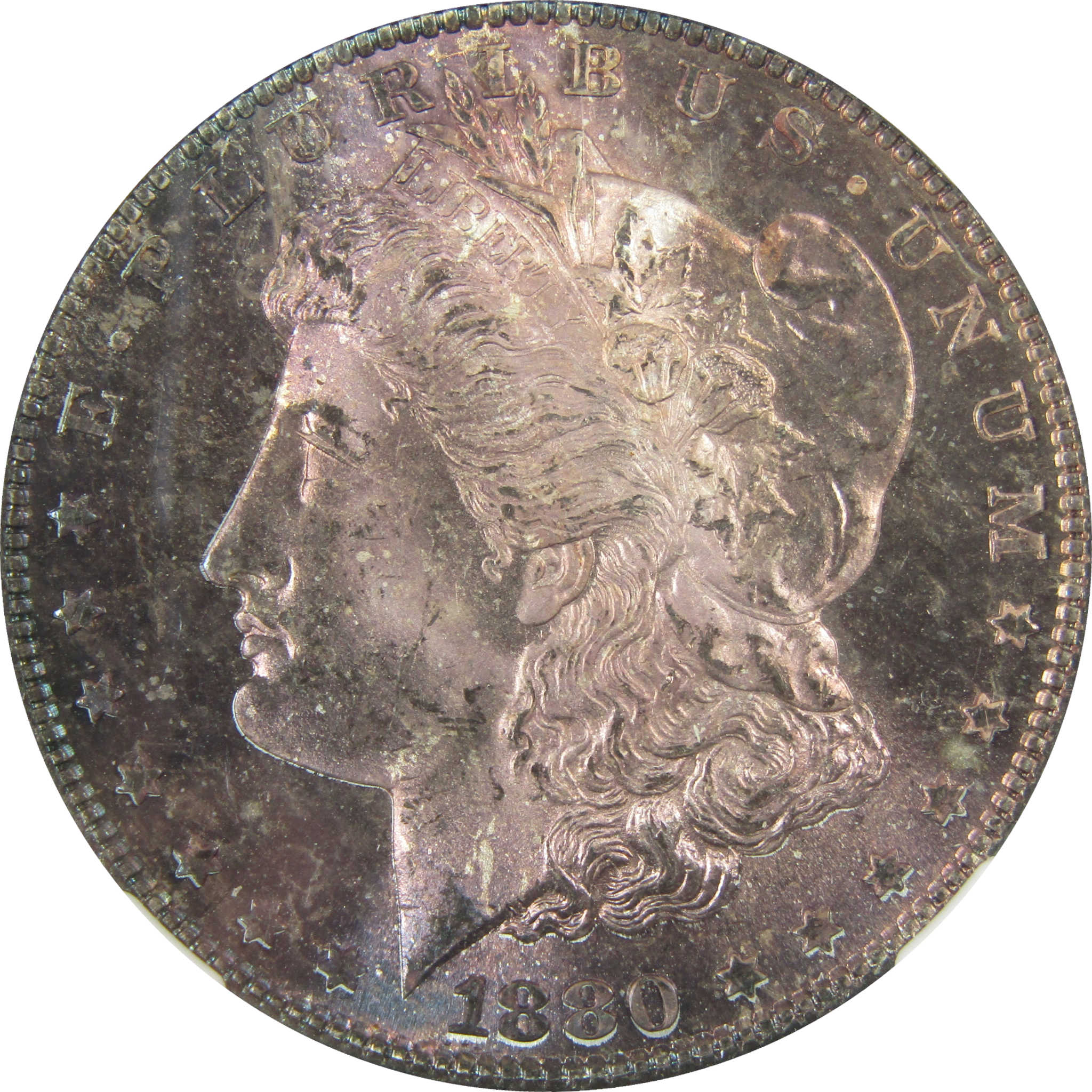 1880 S Morgan Silver Dollar MS 65 NGC Toned Obverse SKU:I27919