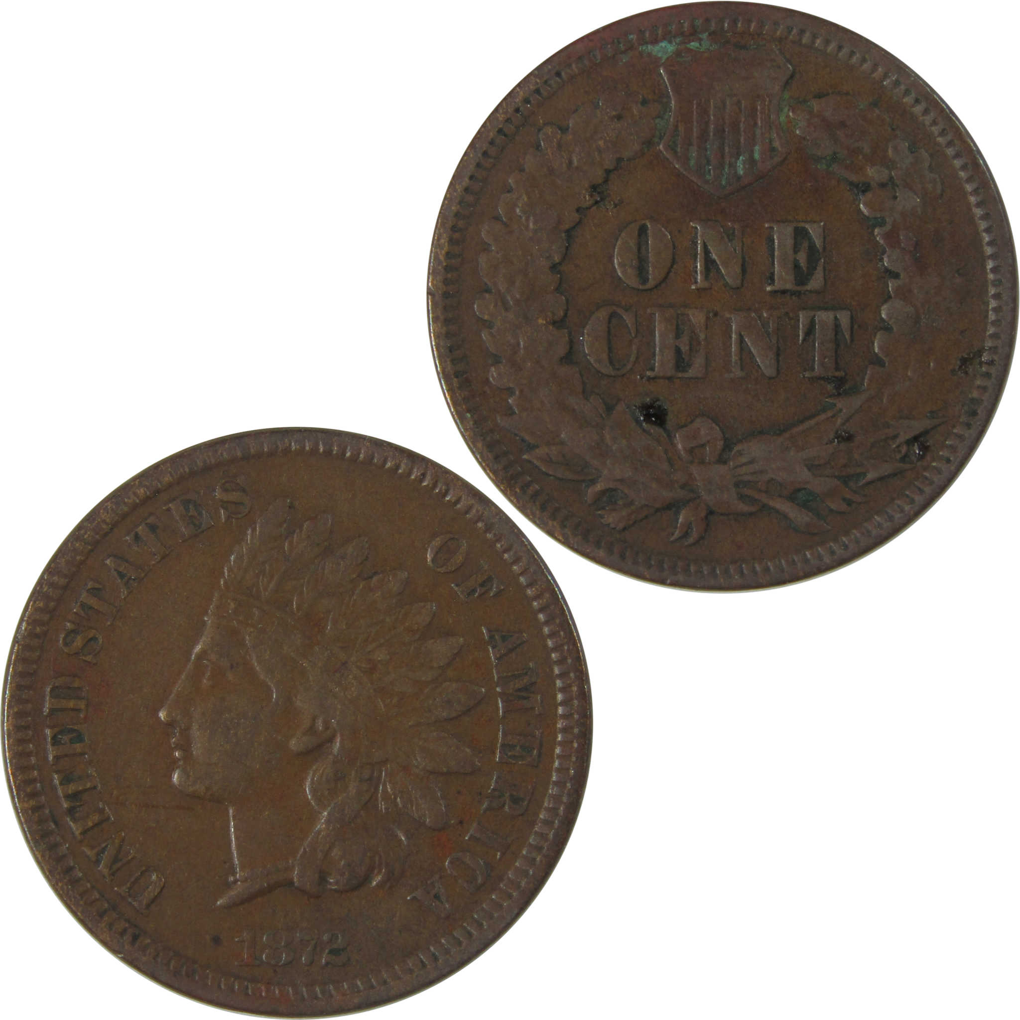 1872 Indian Head Cent VF Very Fine Details Penny 1c Coin SKU:I22739