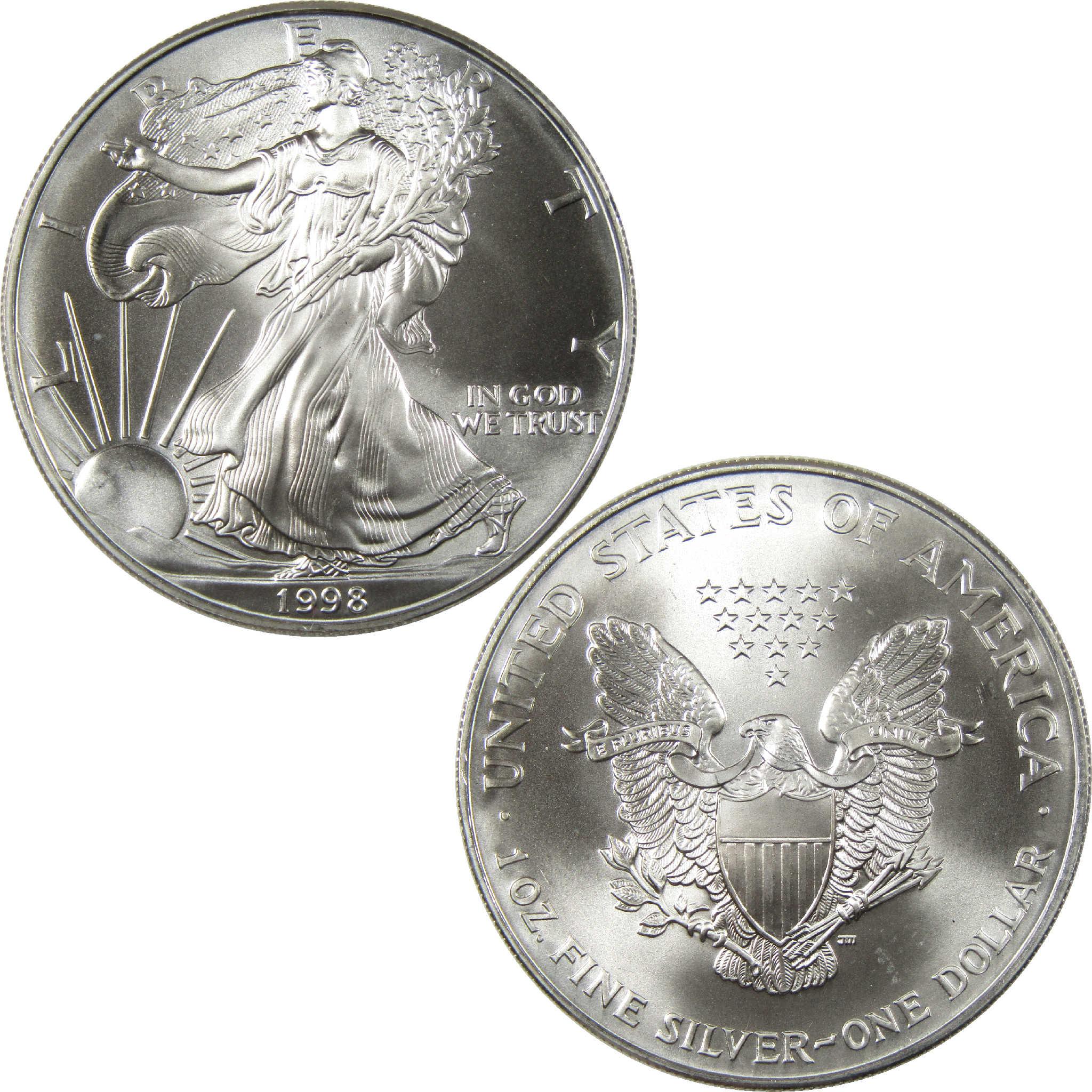 1998 American Silver Eagle Uncirculated Bullion $1 Coin