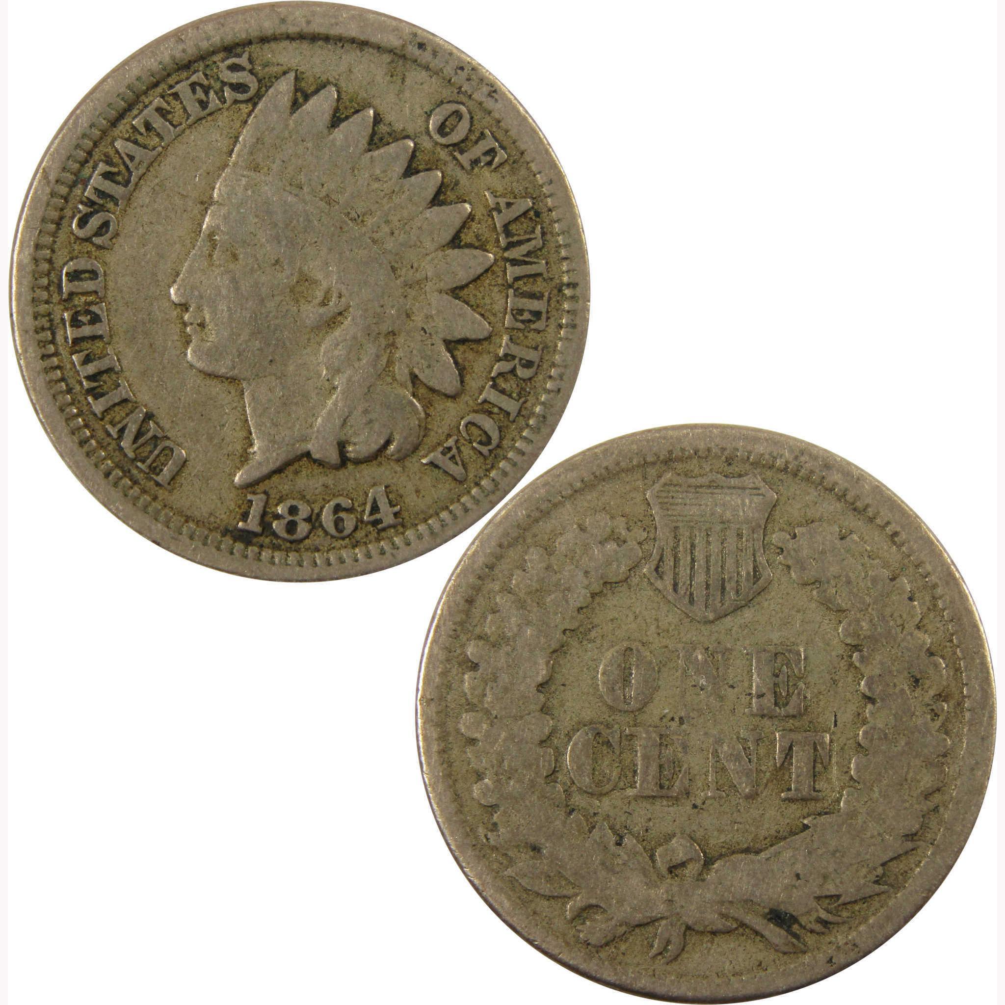 1864 Indian Head Copper-Nickel Cent VG Very Good Details SKU:CP1128