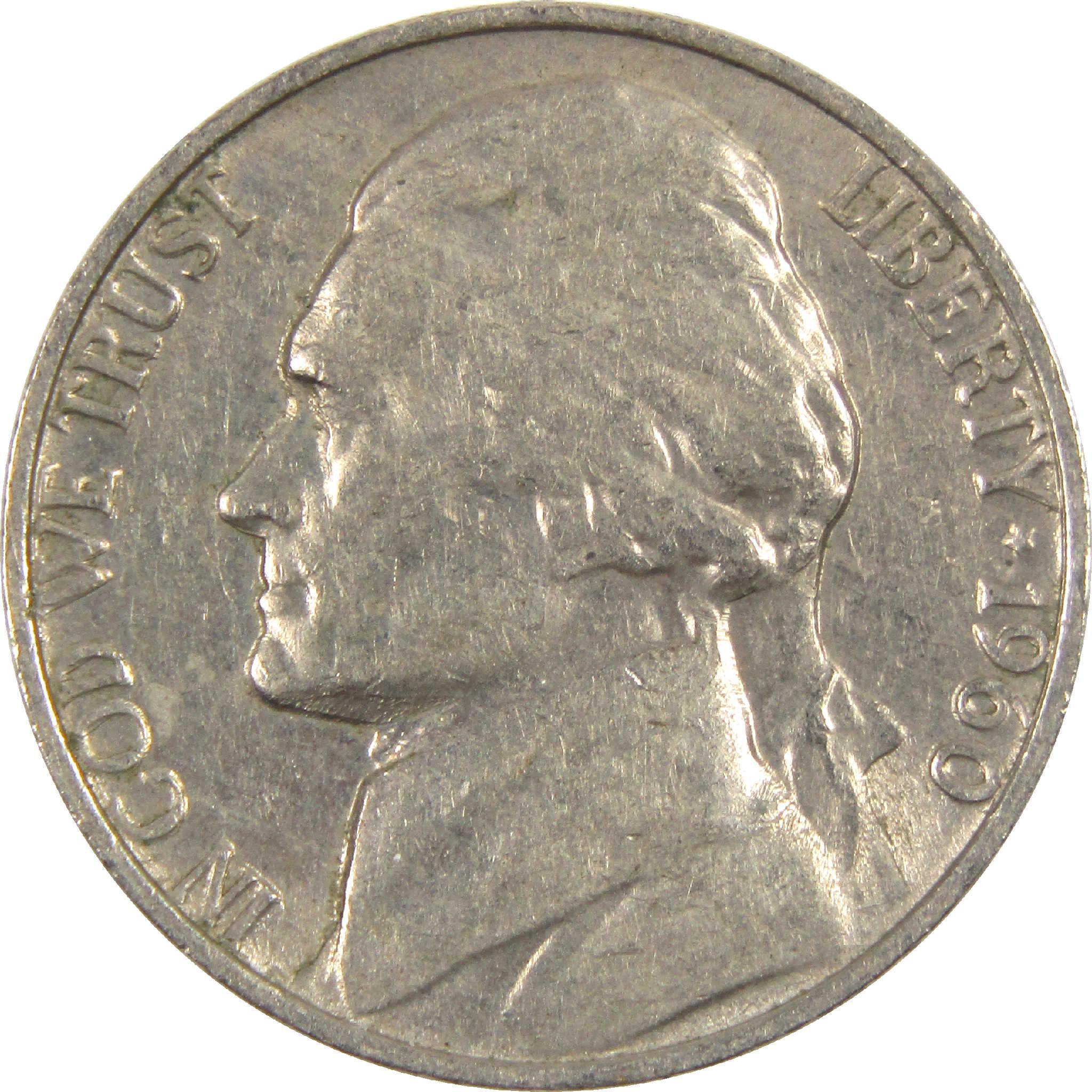 1960 Jefferson Nickel Circulated 5c Coin Collectible