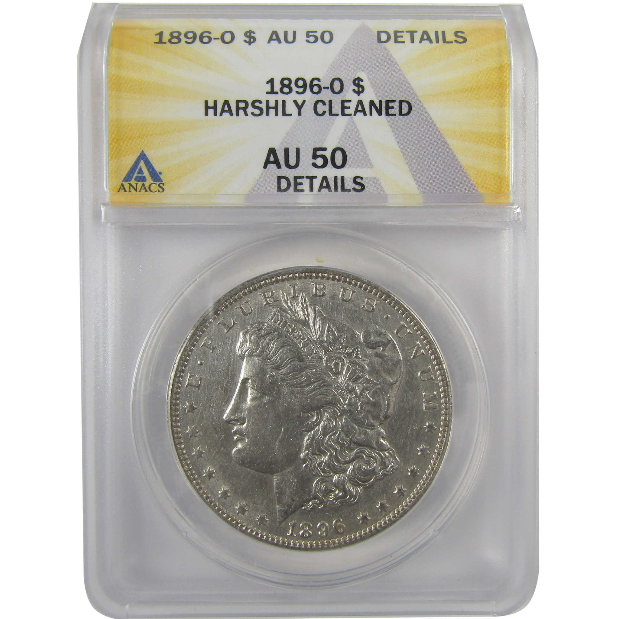 1896 O Morgan Dollar AU 50 Details ANACS Silver $1 Coin SKU:I19035 - Morgan coin - Morgan silver dollar - Morgan silver dollar for sale - Profile Coins & Collectibles