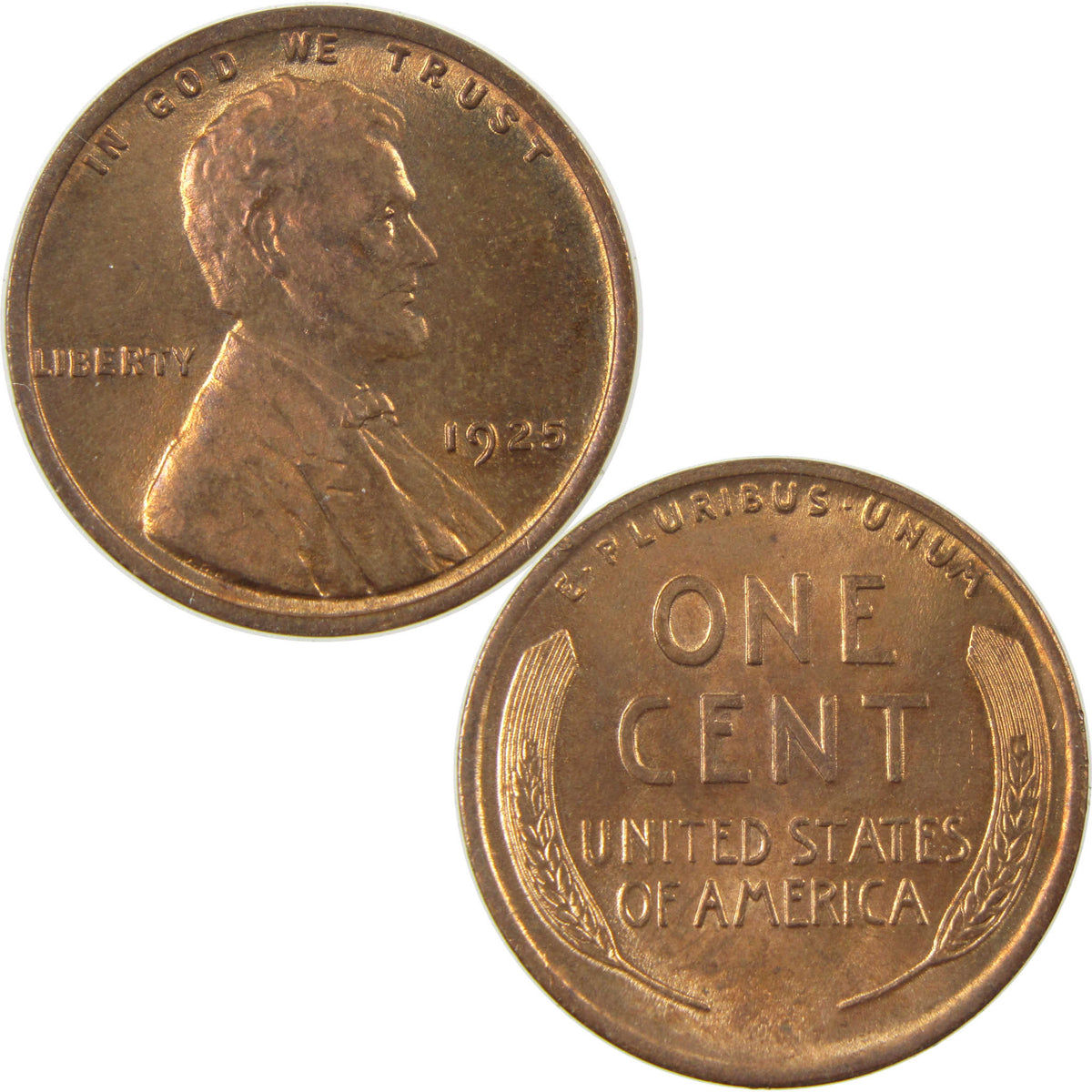 1925 Lincoln Wheat Cent Uncirculated Penny 1c Coin SKU:I28265