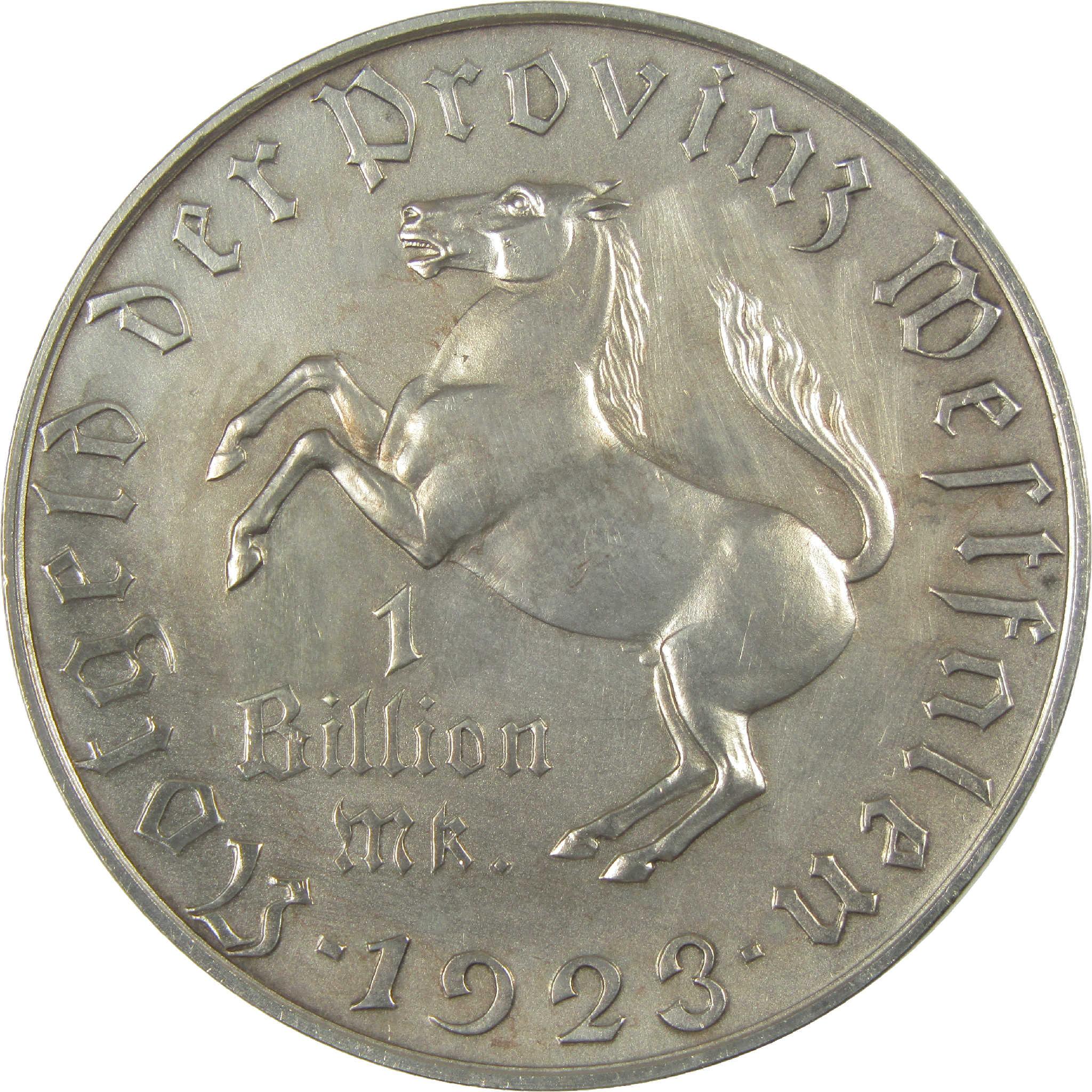 1923 Westphalia Baron vom Stein 1 Trillion Marks XF EF Details