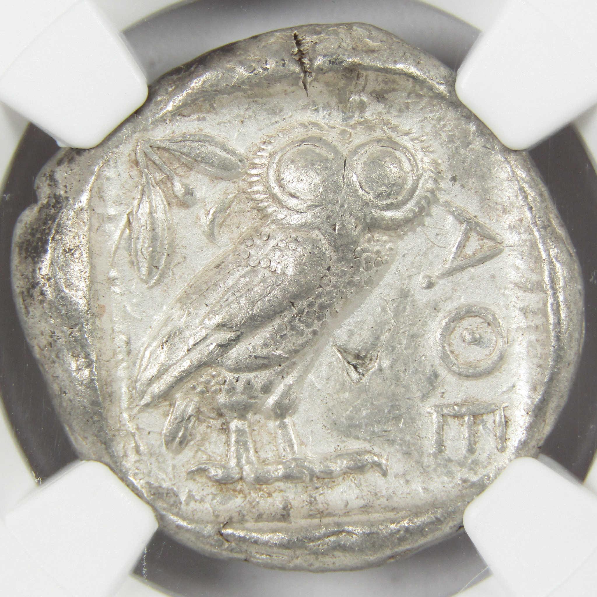 440-404 BC Attica Athens Silver Athena Owl Tetradrachm XF NGC Ancient