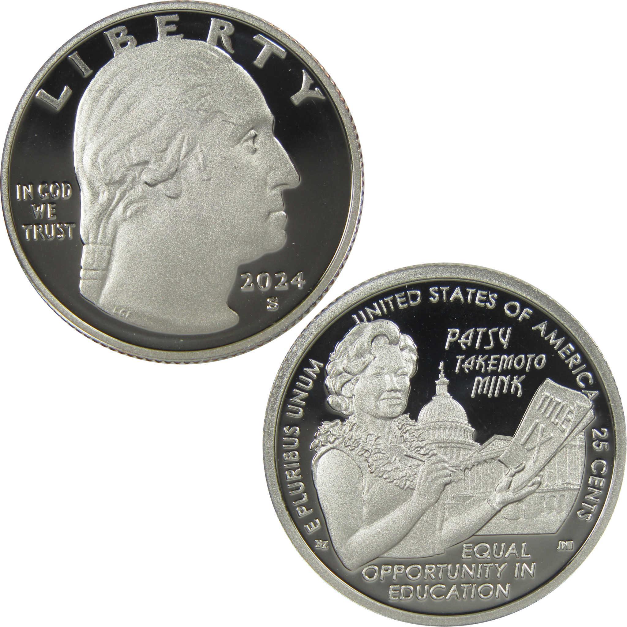 2024 S Patsy Takemoto Mink American Women Quarter Clad Proof 25c Coin