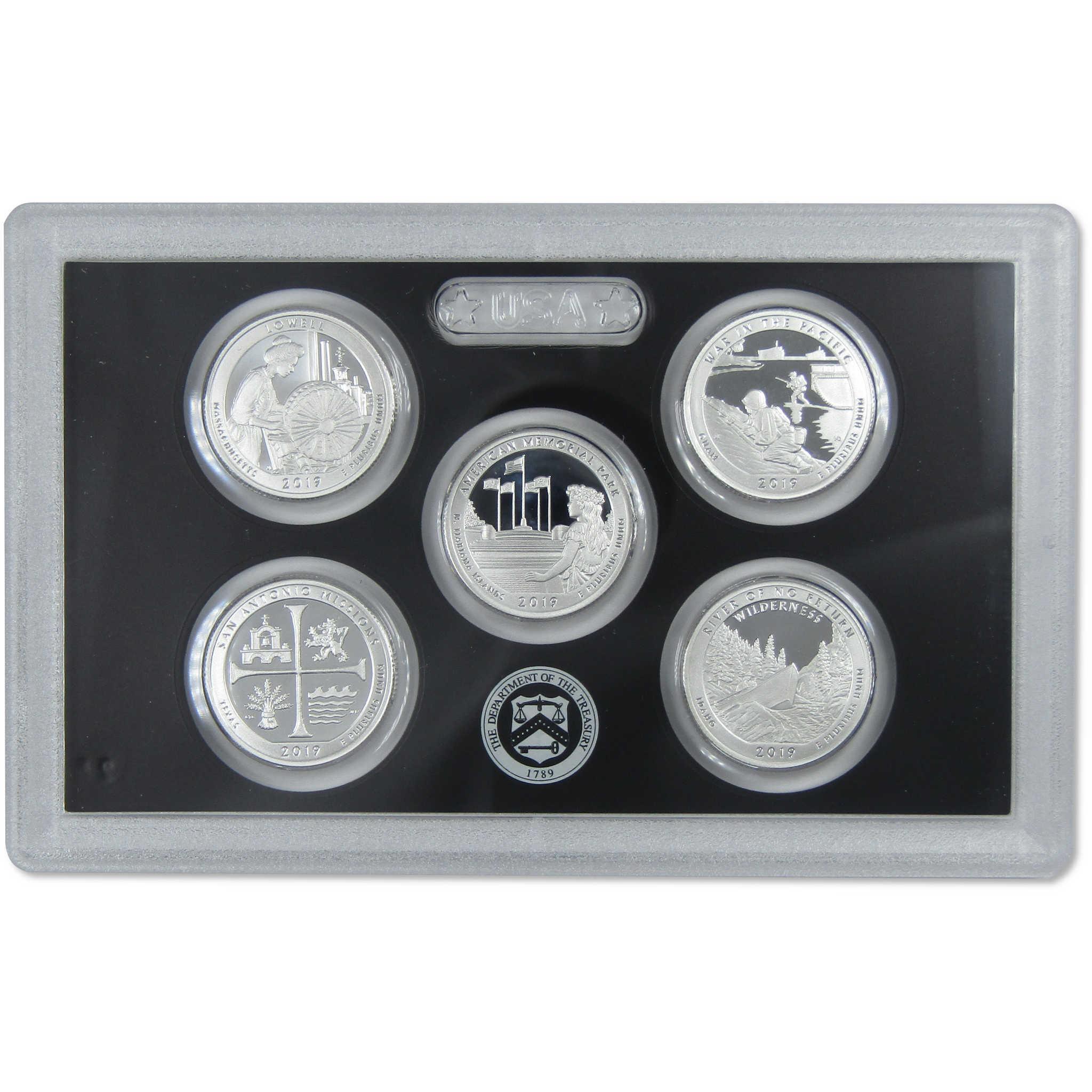 2019 America the Beautiful Quarter Silver Proof Set U.S. Mint OGP COA