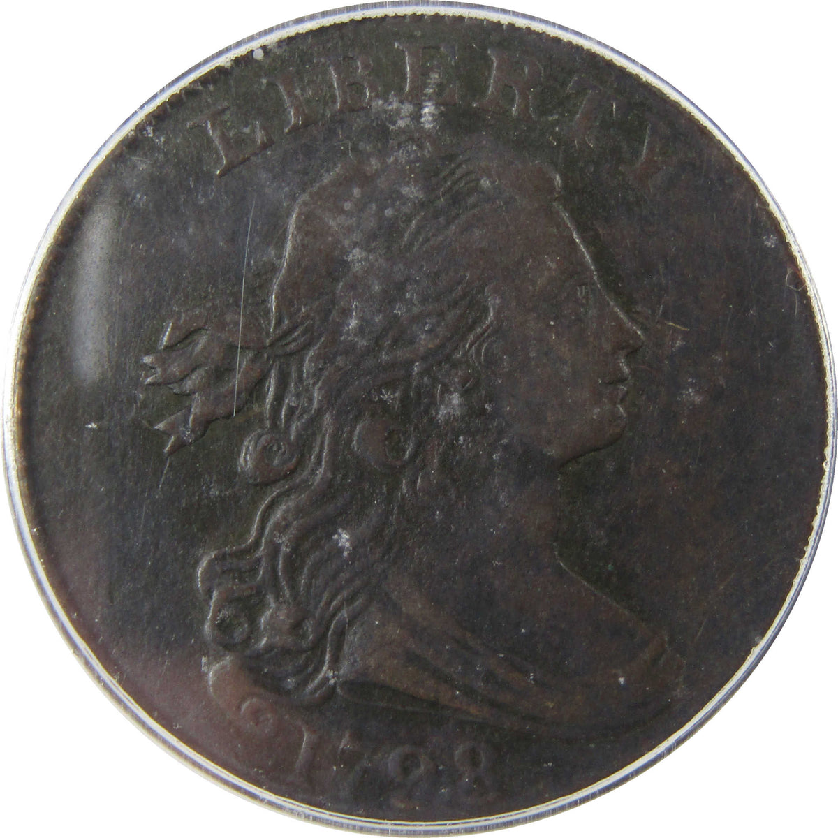 1798 Style 2 Hair Draped Bust Large 1c VF 25 Details ICG SKU:I29196