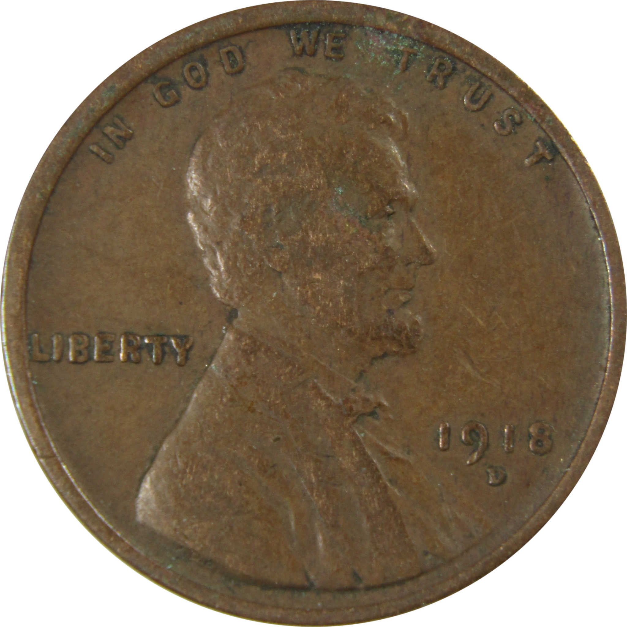 1918 D Lincoln Wheat Cent VF Very Fine Penny 1c Coin SKU:I25875