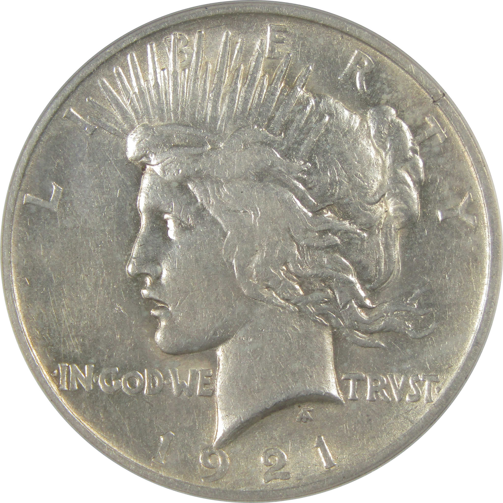 1921 High Relief Peace Dollar AU 50 Details ANACS Silver SKU:CP155