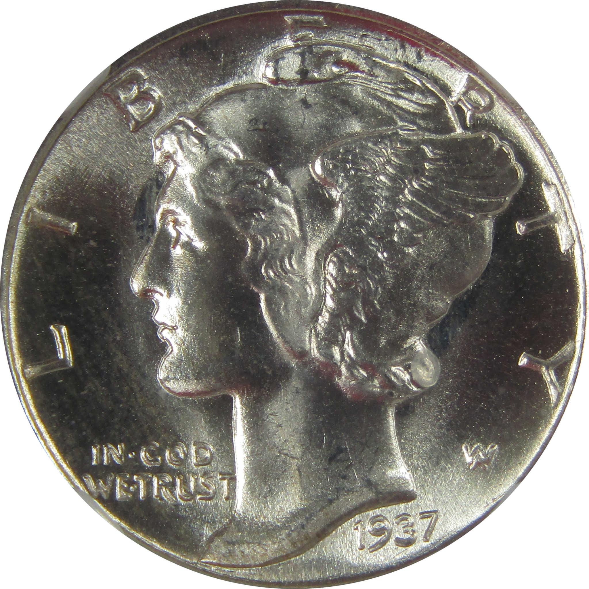 1937 S Mercury Dime MS 66 FB NGC Silver Uncirculated SKU:I23205