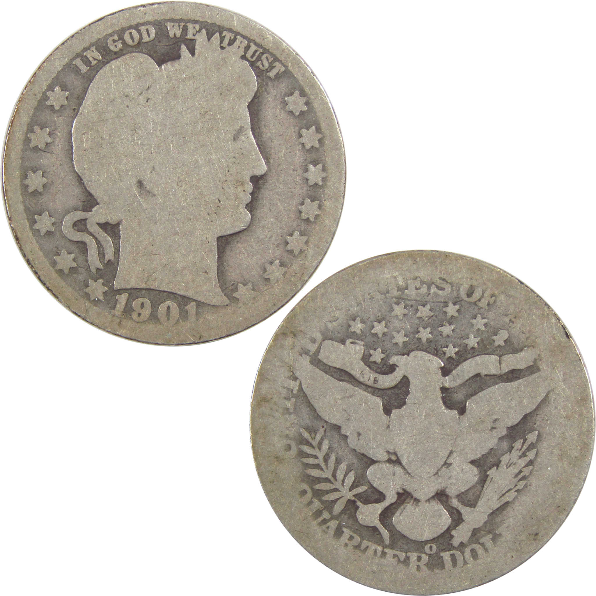 1901 O Barber Quarter AG About Good Silver 25c Coin SKU:I18133