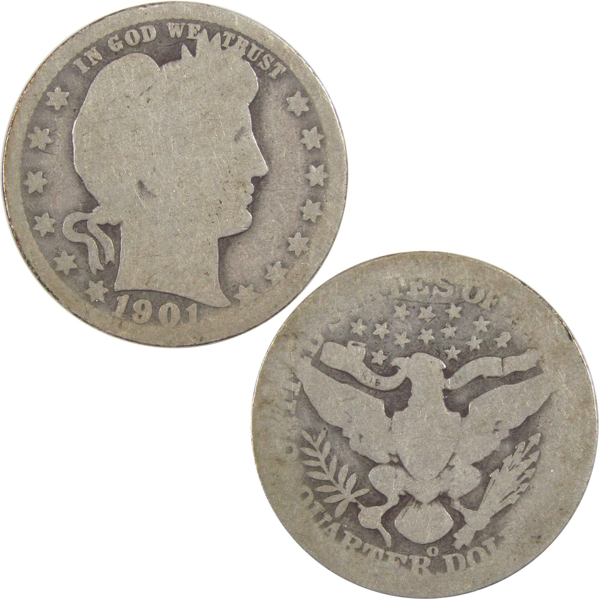 1901 O Barber Quarter AG About Good Silver 25c Coin SKU:I18133