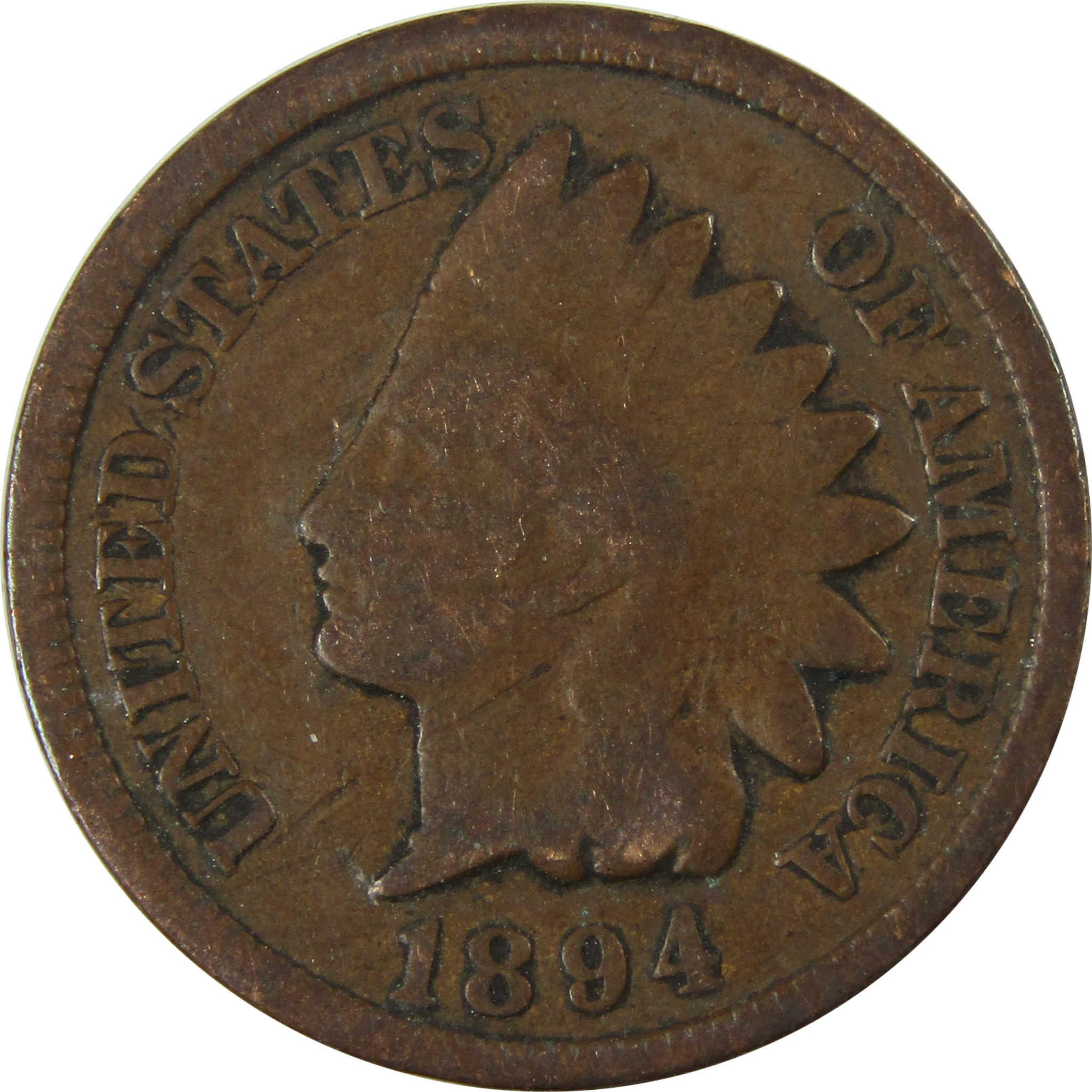 1894 Indian Head Cent G Good Details Penny 1c Coin SKU:I26550